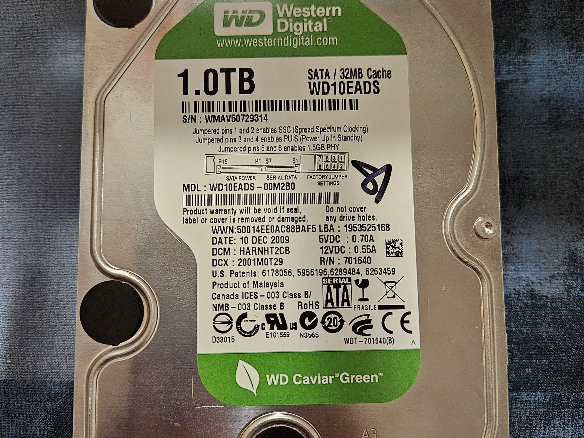 Western Digital 1TB SATA HHD