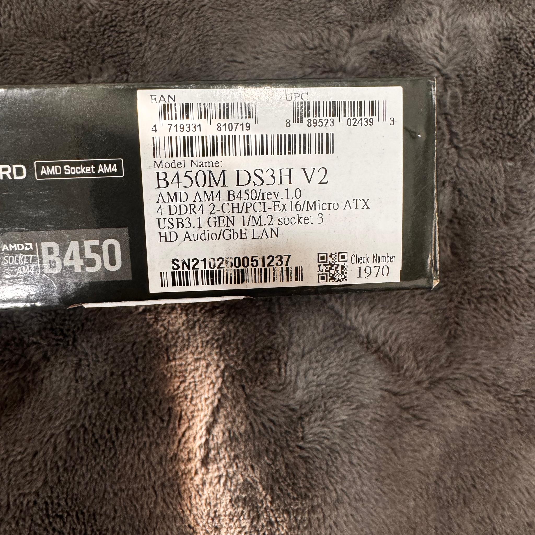 GIGABYTE B450M DS3H V2 READ DESC