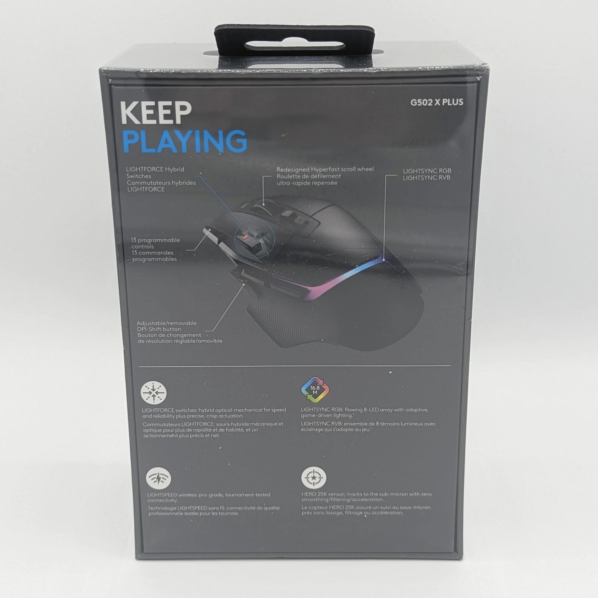 NIB New Logitech G502 X Plus Lightspeed Black RGB