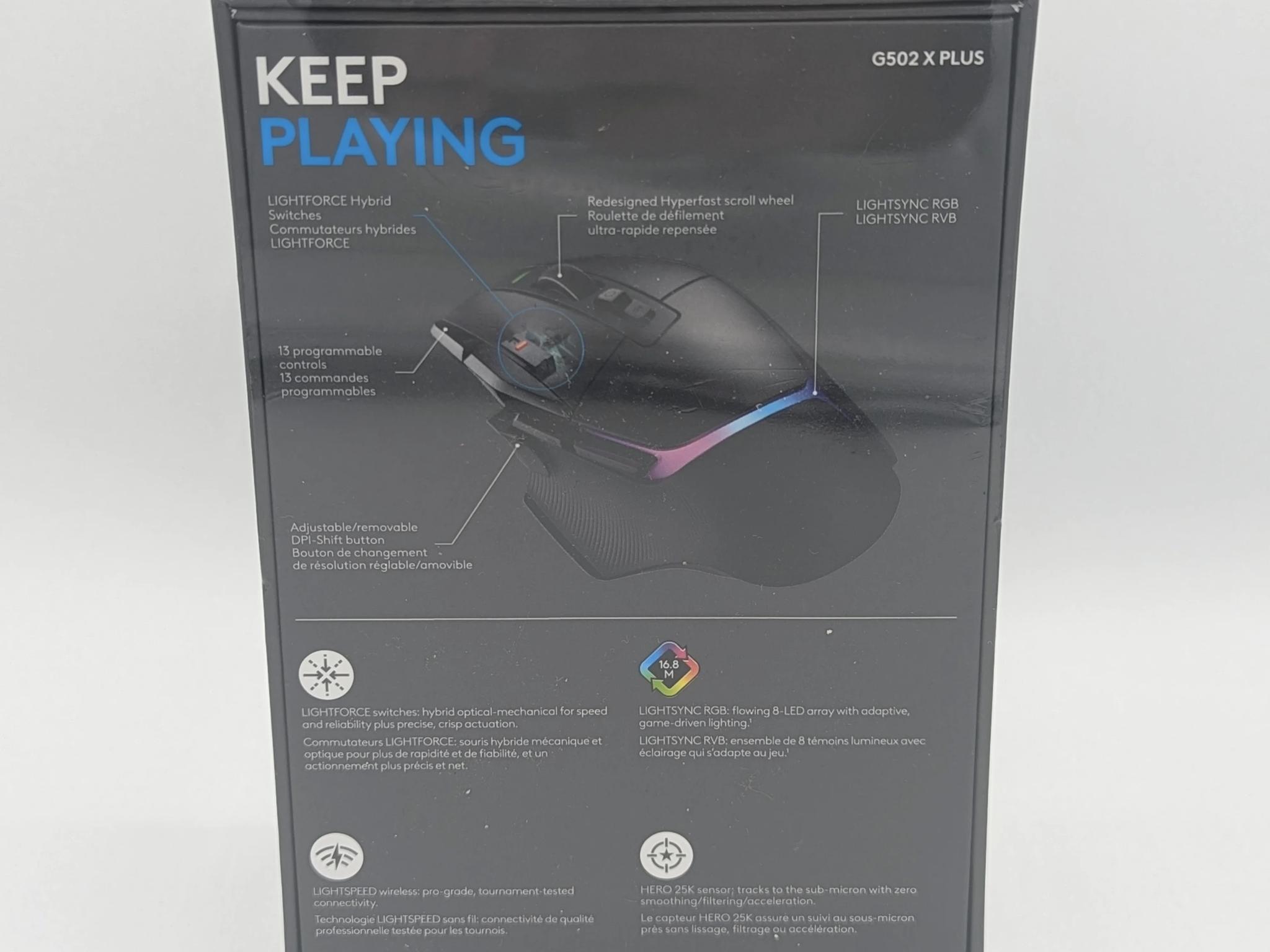 NIB New Logitech G502 X Plus Lightspeed Black RGB