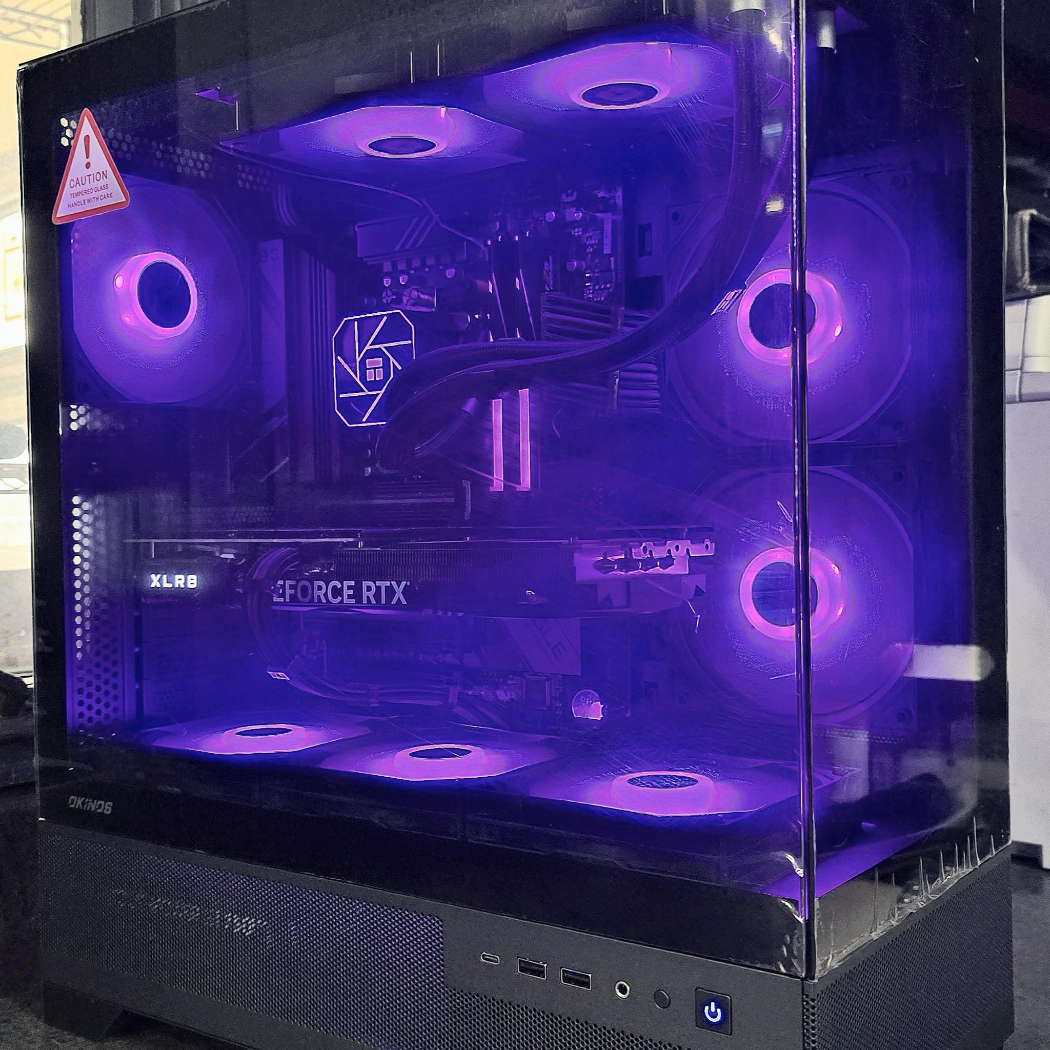 🟣⚫1440P CUSTOM AM5 PC | RTX 4070 OC | RYZEN 5 7500f | 32GB RAM | OKINOS AQUA 7 CASE⚫🟣
