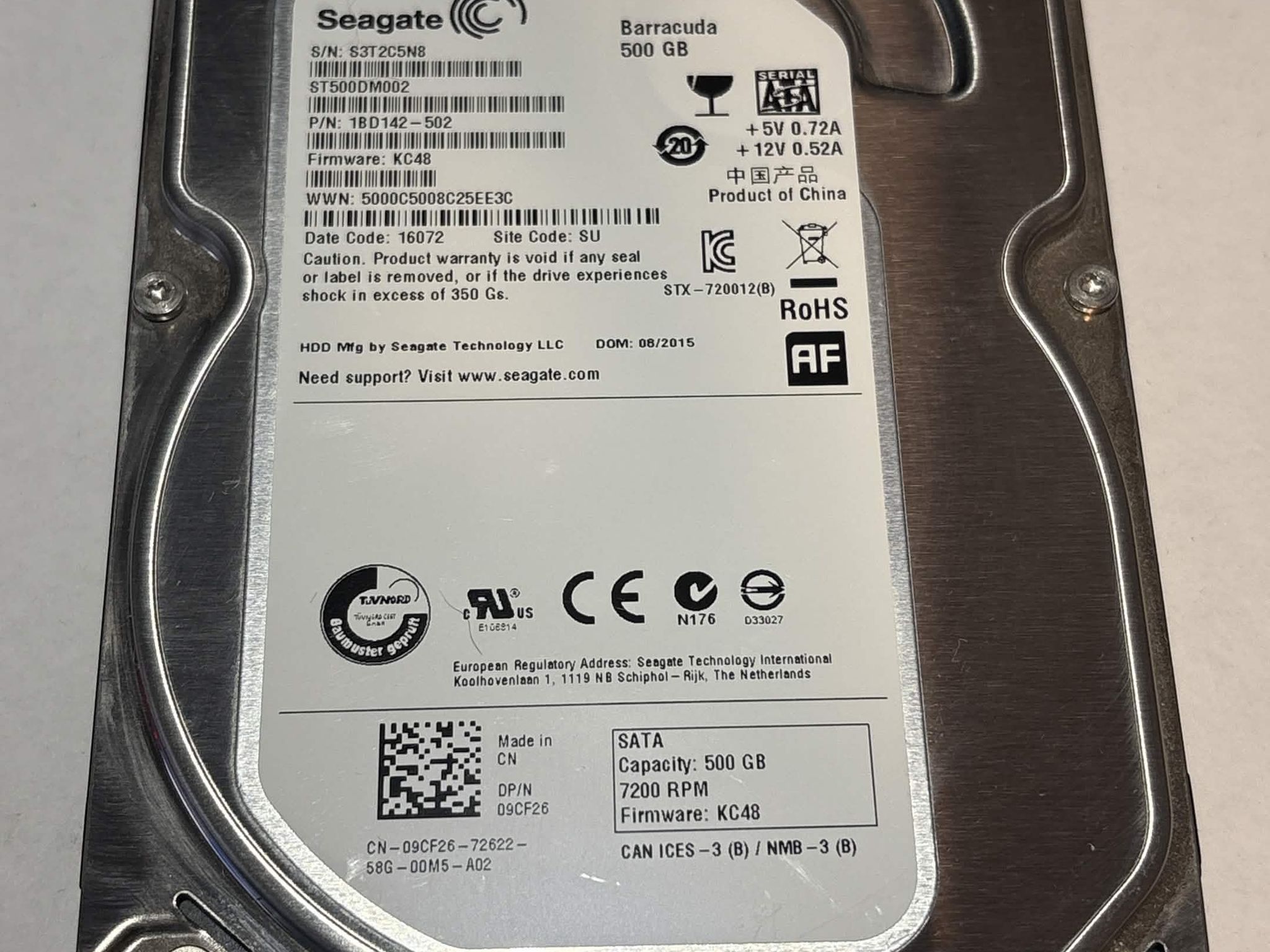 Seagate Barracuda 500GB 7200RPM SATA Hard Drive | Tested & Functional