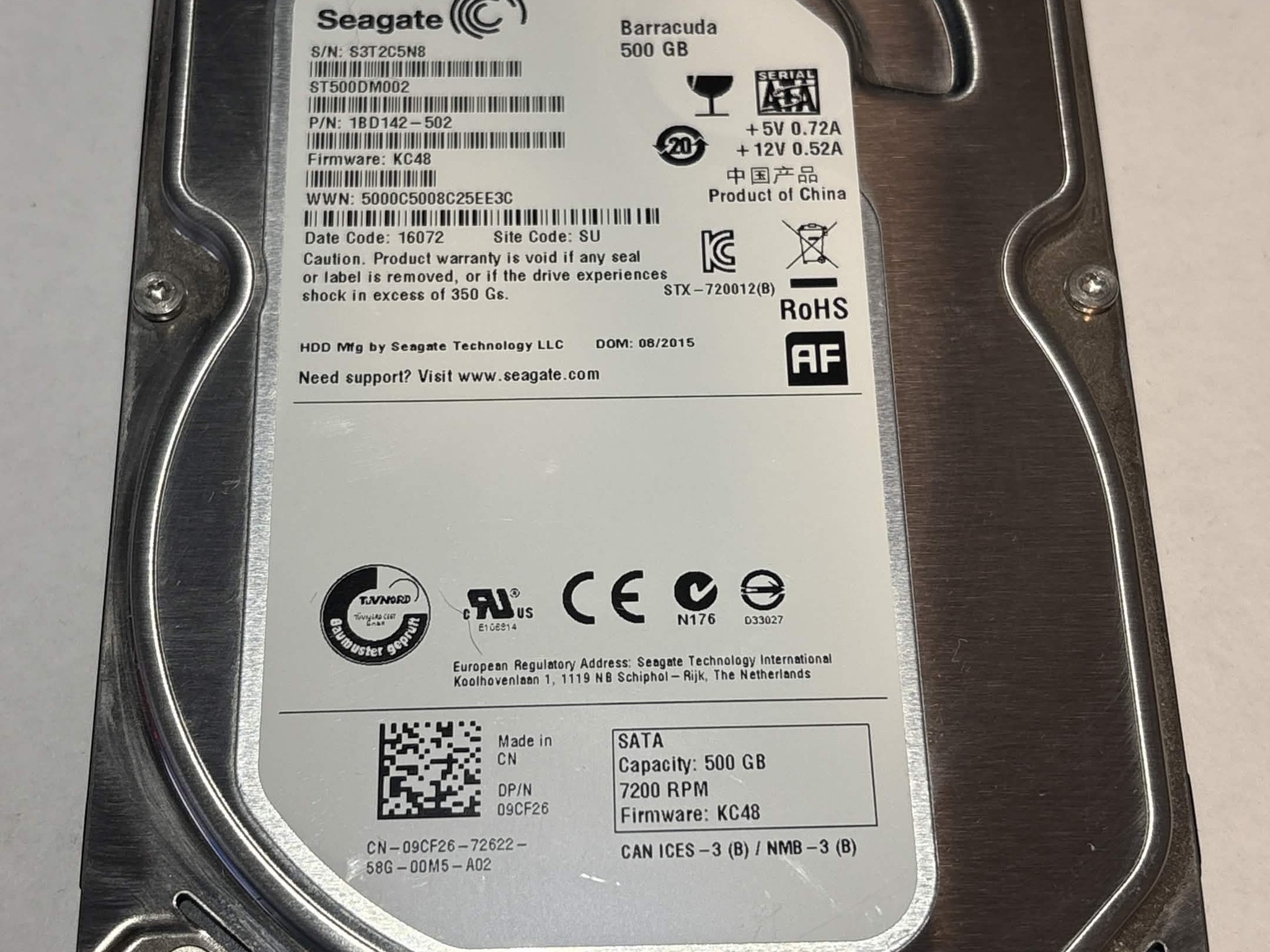 Seagate Barracuda 500GB 7200RPM SATA Hard Drive | Tested & Functional