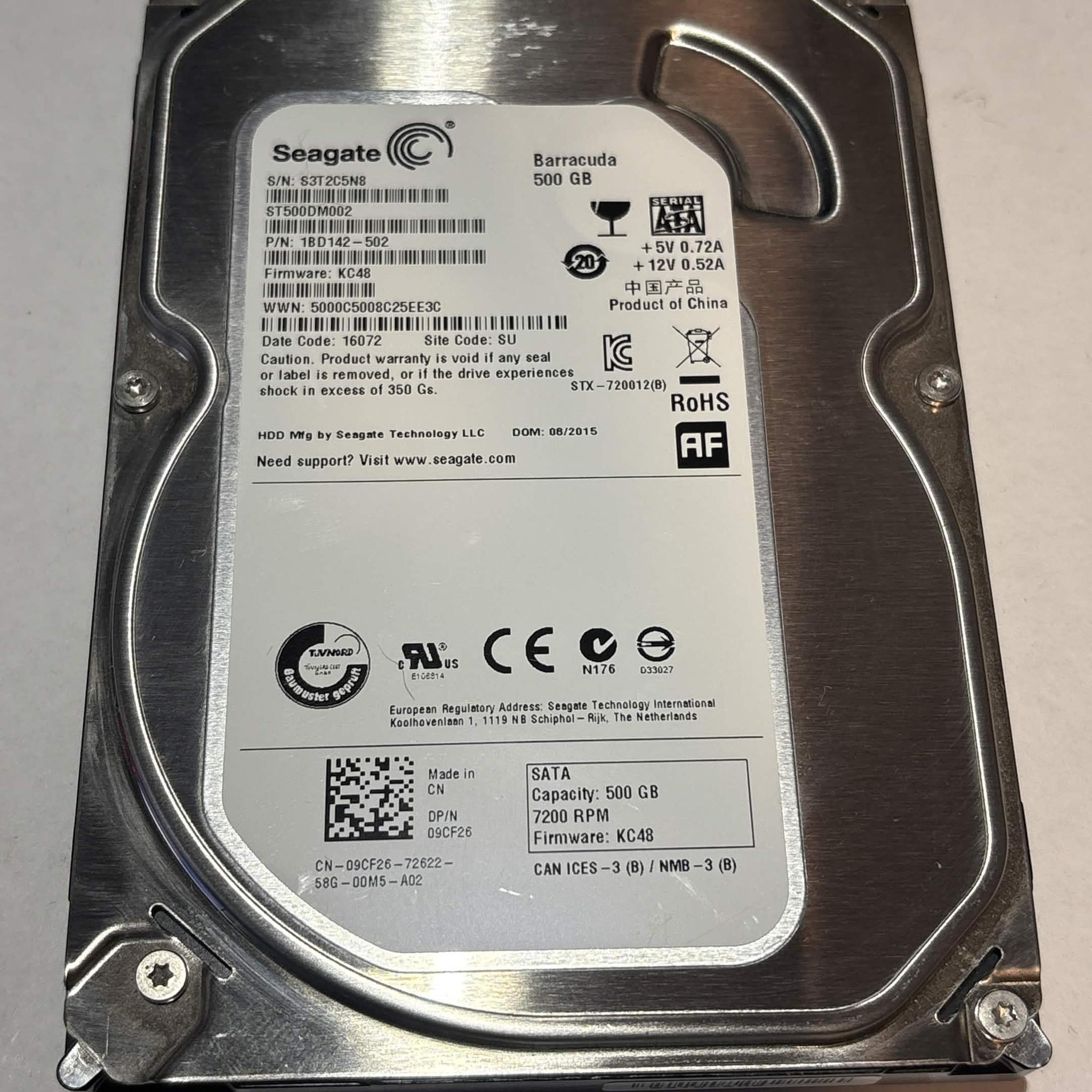 Seagate Barracuda 500GB 7200RPM SATA Hard Drive | Tested & Functional