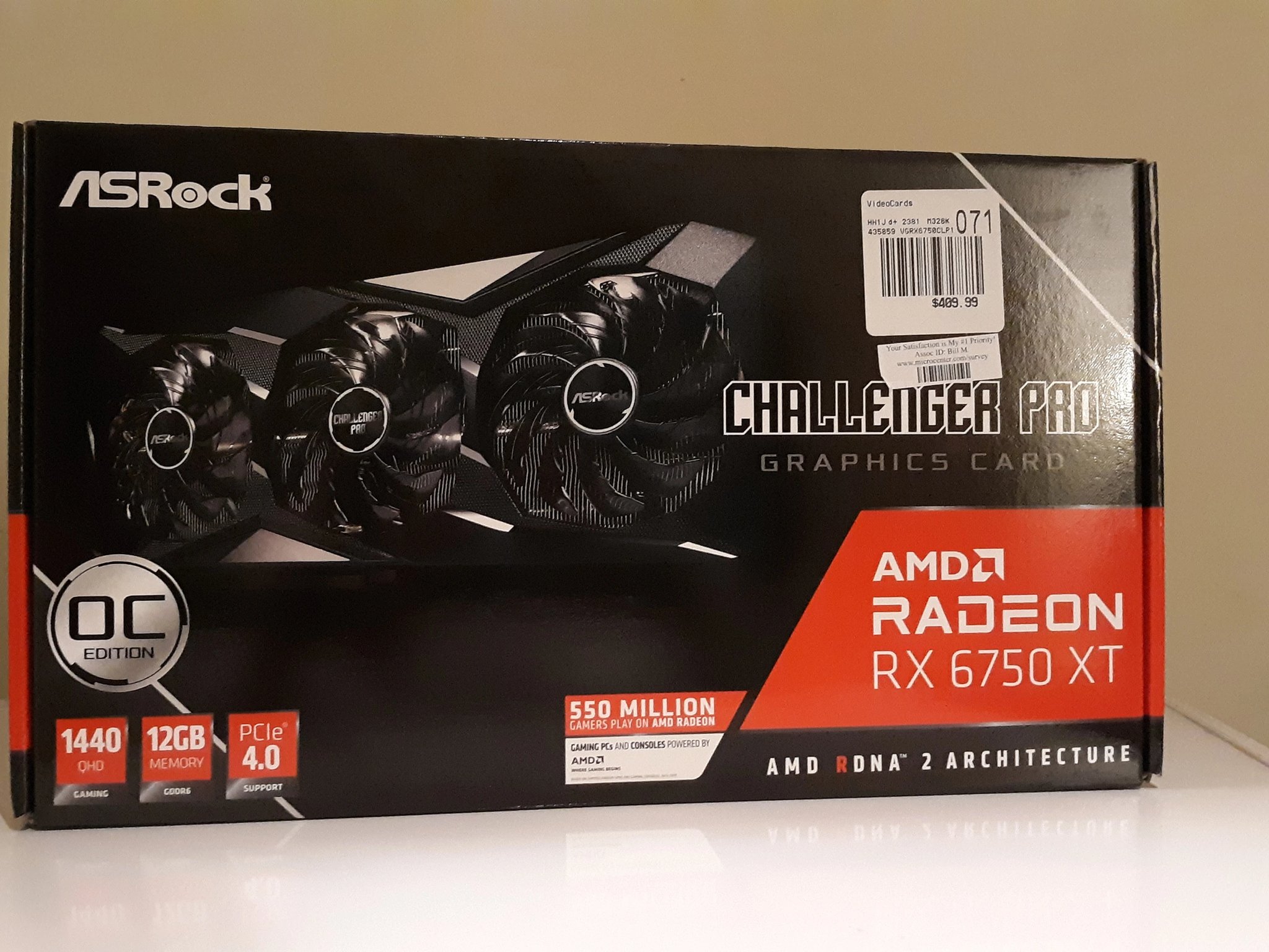 BOX ONLY || ASRock Challenger Pro RX 6750 XT