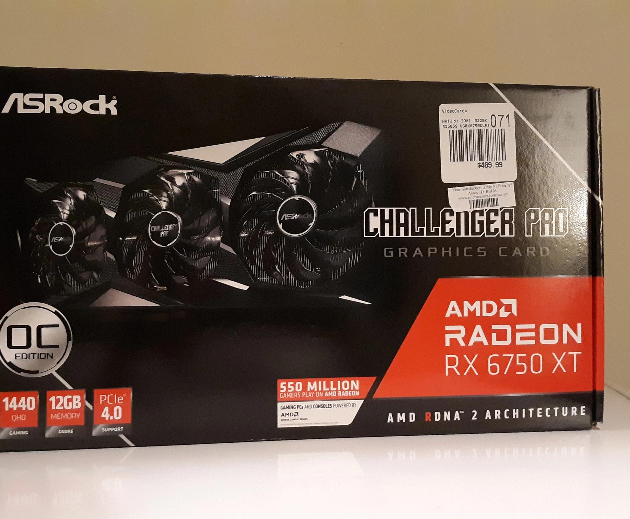 BOX ONLY || ASRock Challenger Pro RX 6750 XT