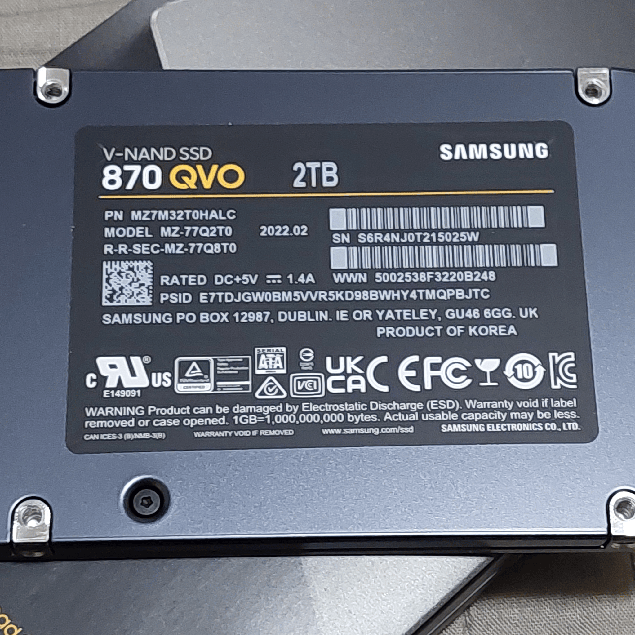 Samsung 870 QVO 2TB SSD