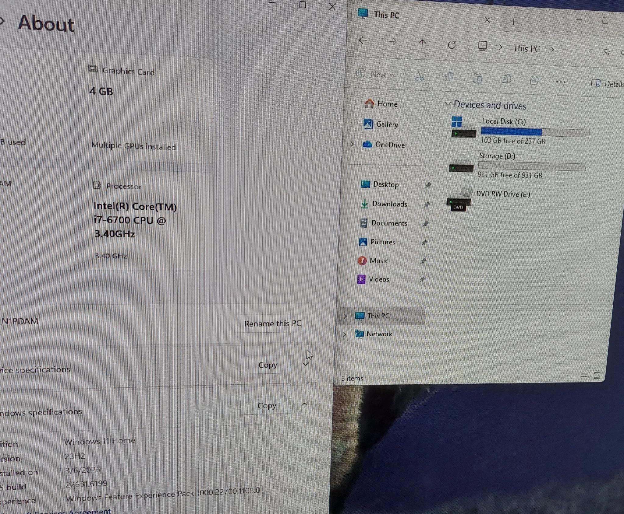 Dell XPS gaming PC, i7-6700, RX 480 4GB, 16GB RAM, 256gb SSD, 1TB HDD