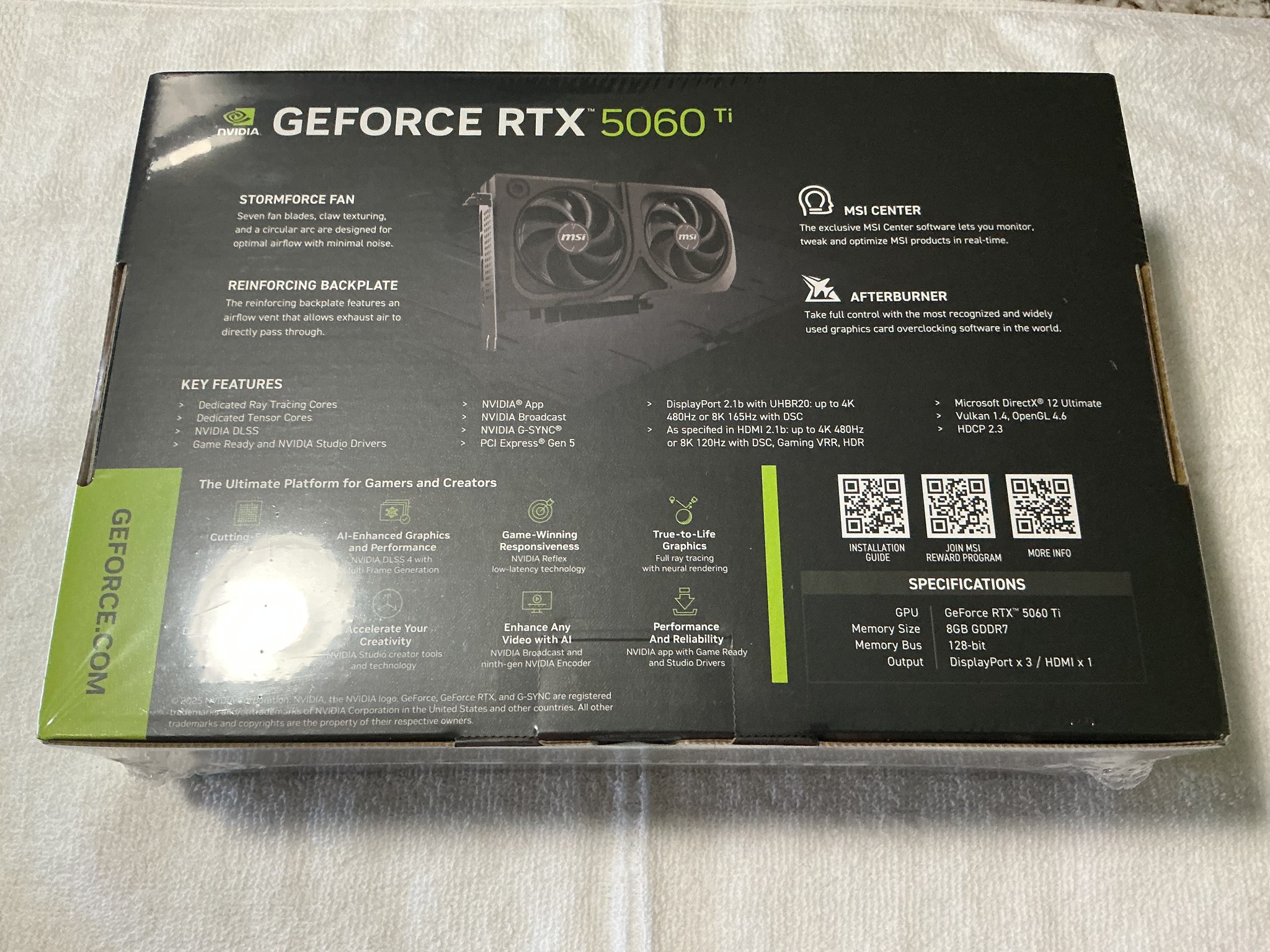 MSI RTX 5060 Ti 8GB Shadow 2X OC Plus