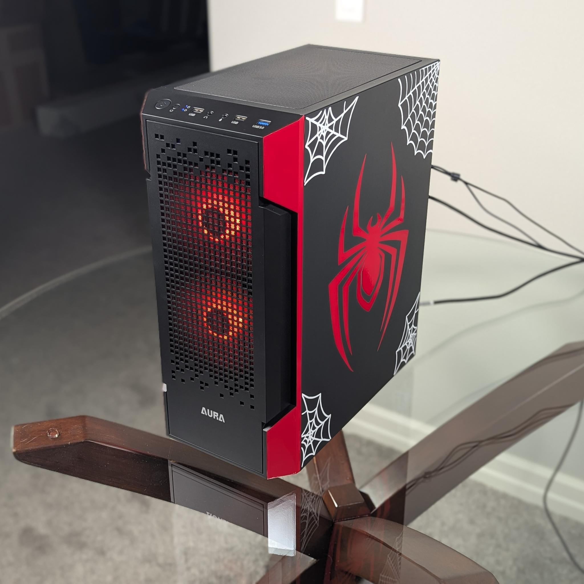 The Spiderman Gaming PC | Liquid Cooled Ryzen 5 CPU + RX 5600XT GPU | 1TB SSD | 16GB RAM