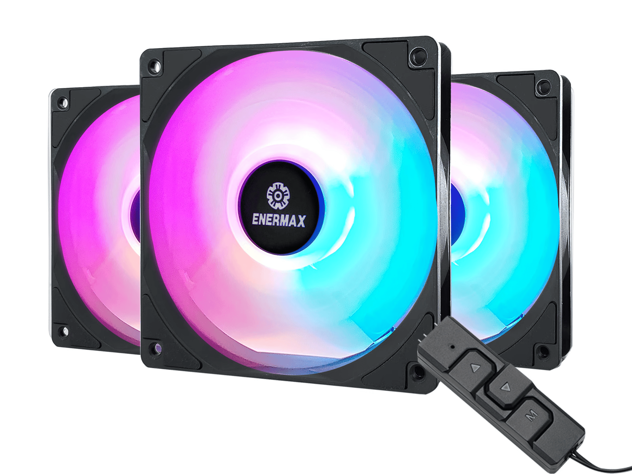 Enermax HF120 ARGB PWM 120mm Case Fan - 3 Pack - Black