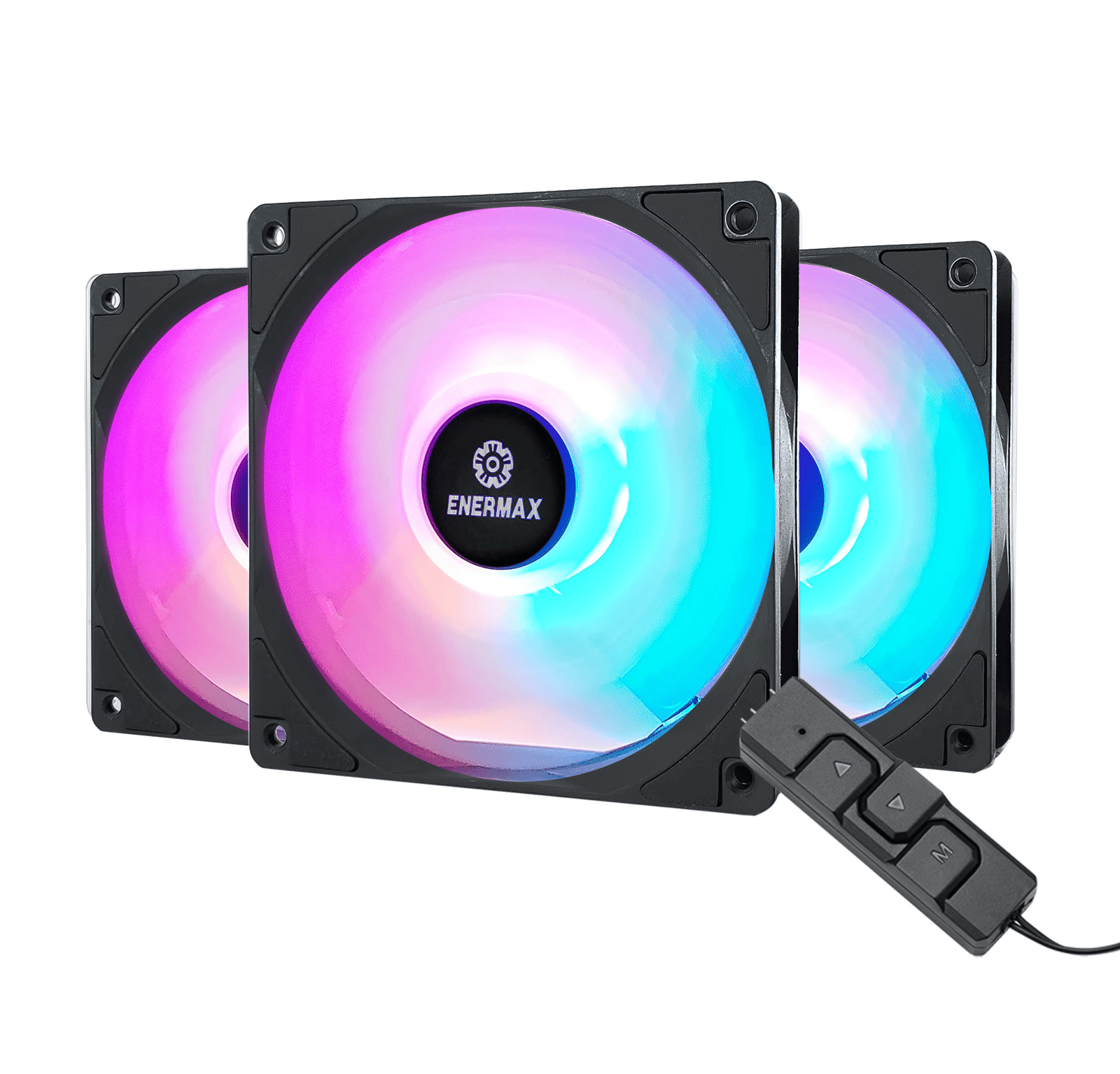 Enermax HF120 ARGB PWM 120mm Case Fan - 3 Pack - Black