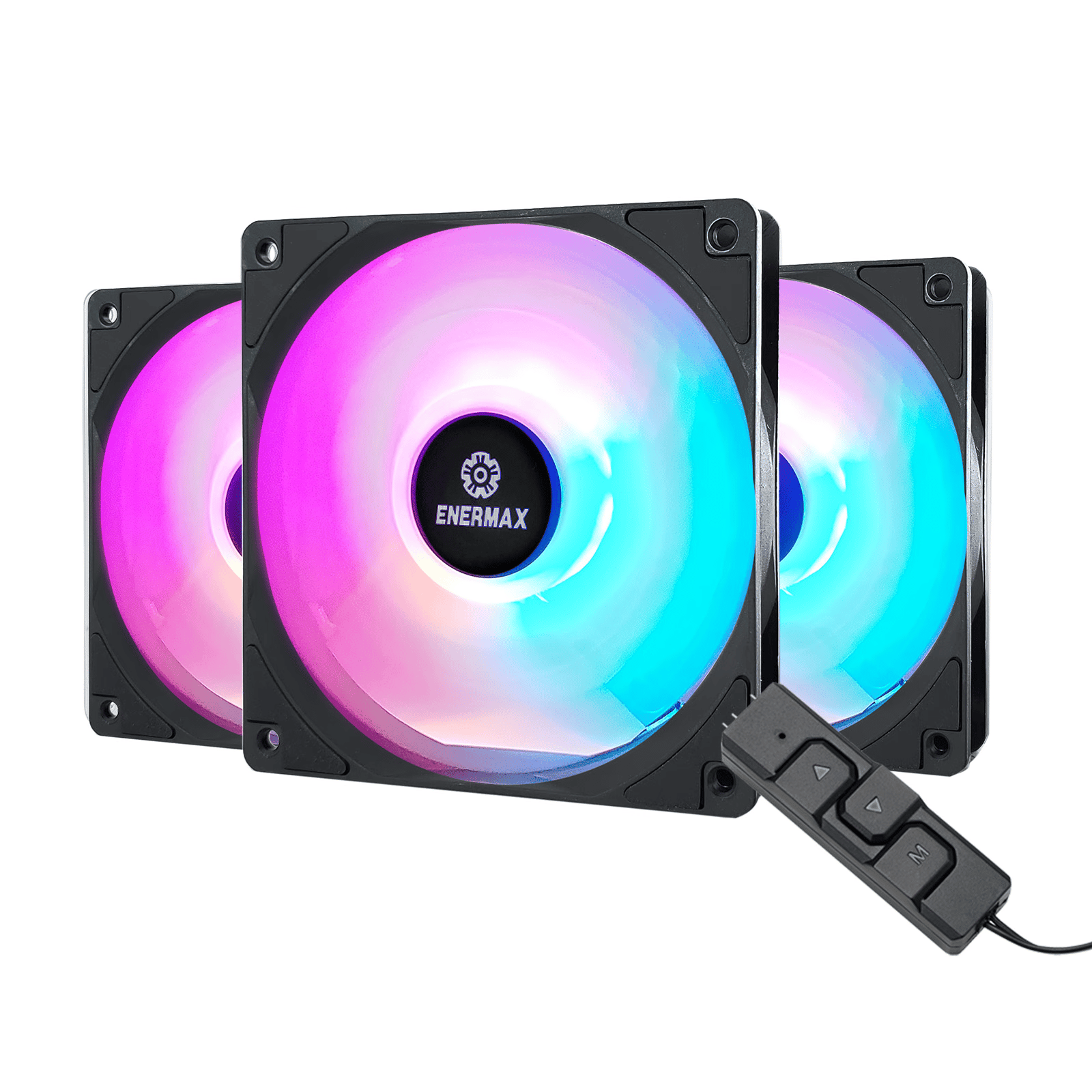 Enermax HF120 ARGB PWM 120mm Case Fan - 3 Pack - Black