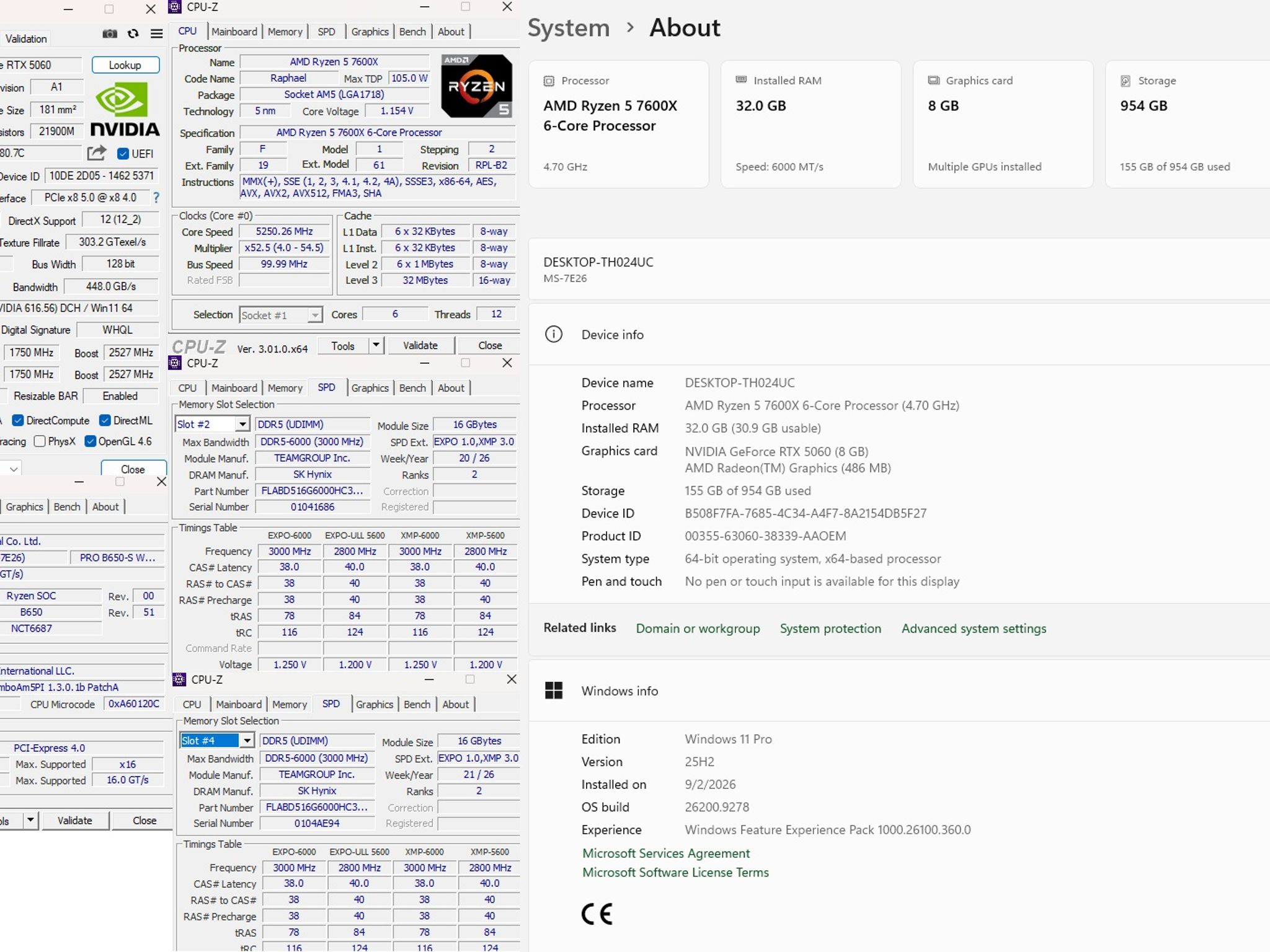PC Sale! Ryzen 5 7600X, RTX 5060, 32GB-DDR5 6000, 1TB SSD NVMe, 750W PSU