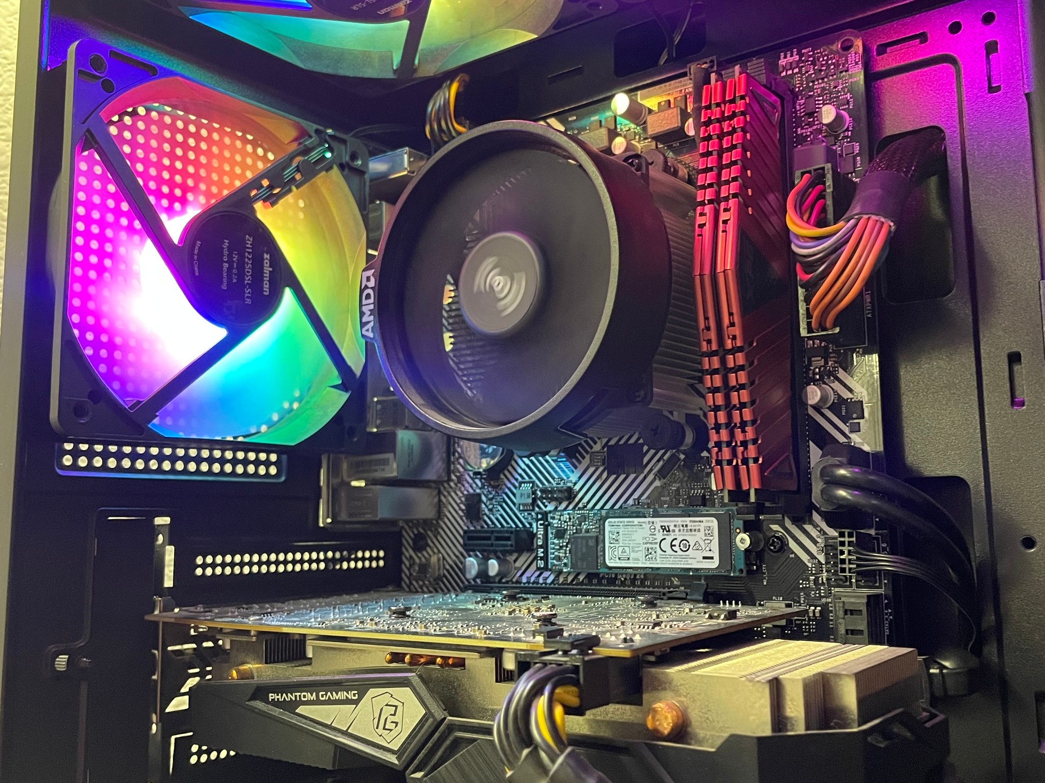 ⚫️”Black RGB PC”🌈 -R5 1600-RX580-16GB-