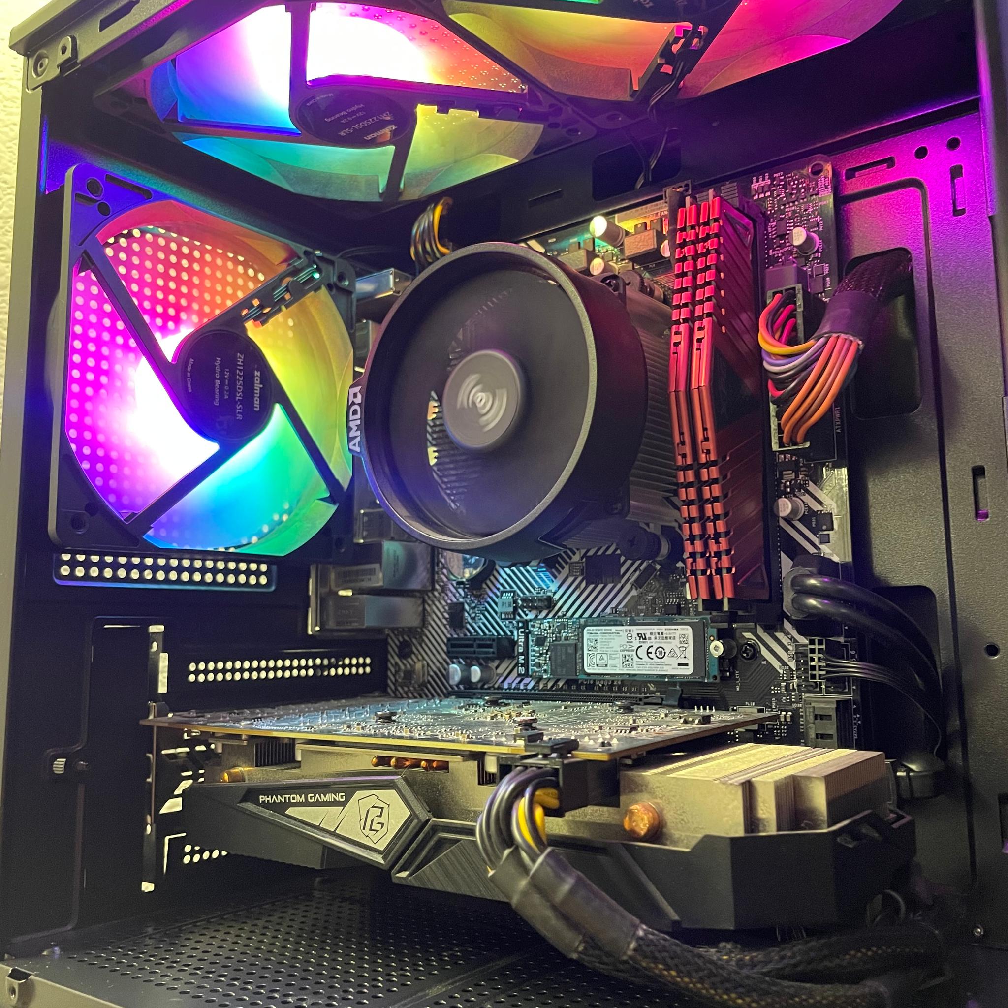 ⚫️”Black RGB PC”🌈 -R5 1600-RX580-16GB-