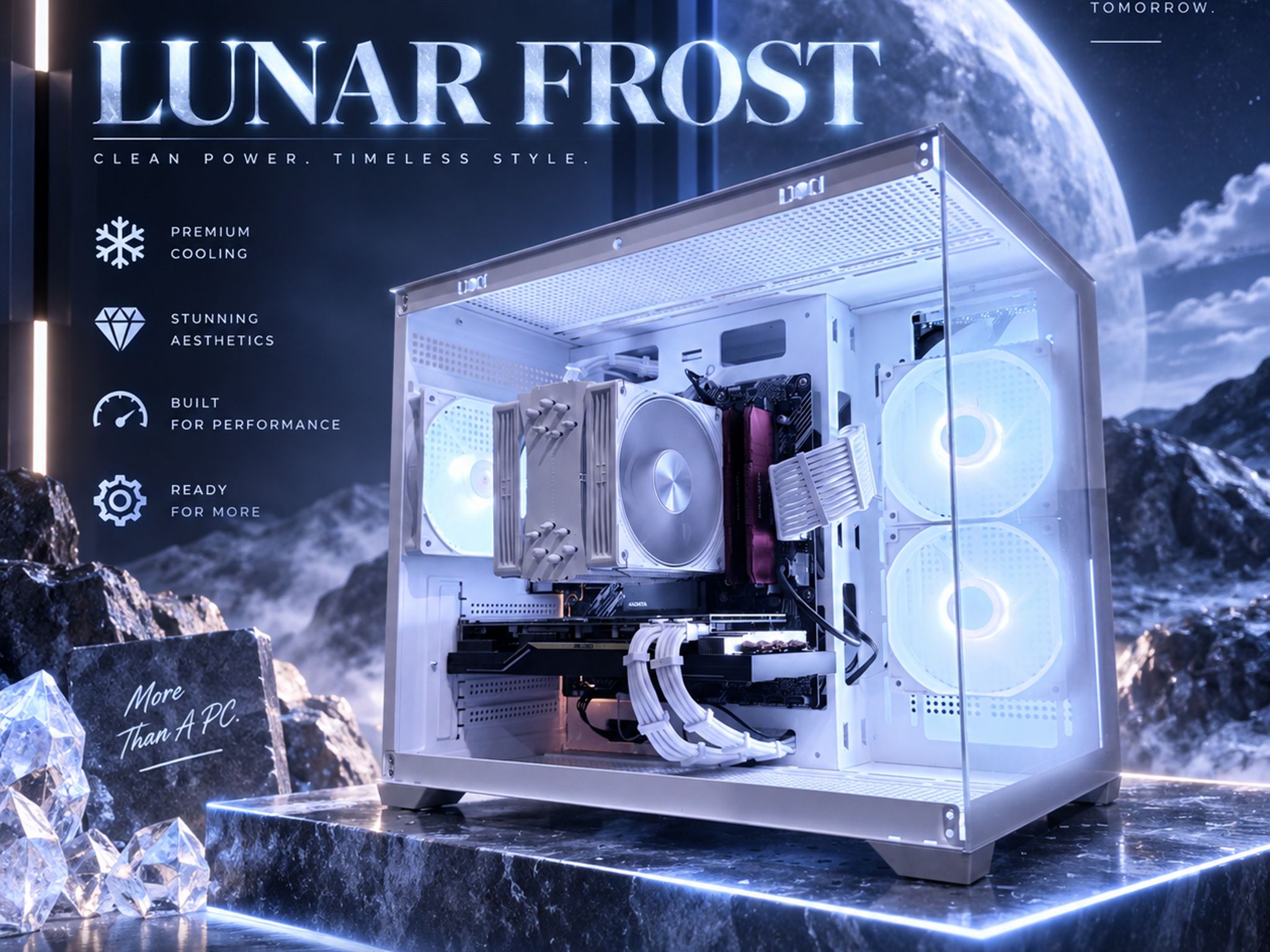 ⚪️"Lunar Frost"❄️ | 1080p Gaming | Ryzen 7 3700X | RX 5700XT 8GB | 16B Ram | 1TB SSD | Free Shipping