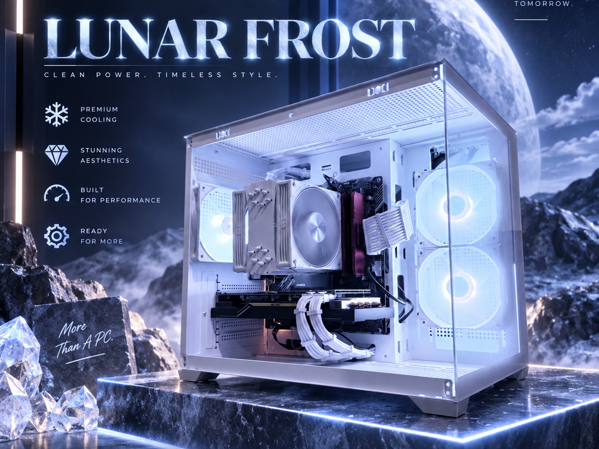 ⚪️"Lunar Frost"❄️ | 1080p Gaming | Ryzen 7 3700X | RX 5700XT 8GB | 16B Ram | 1TB SSD | Free Shipping