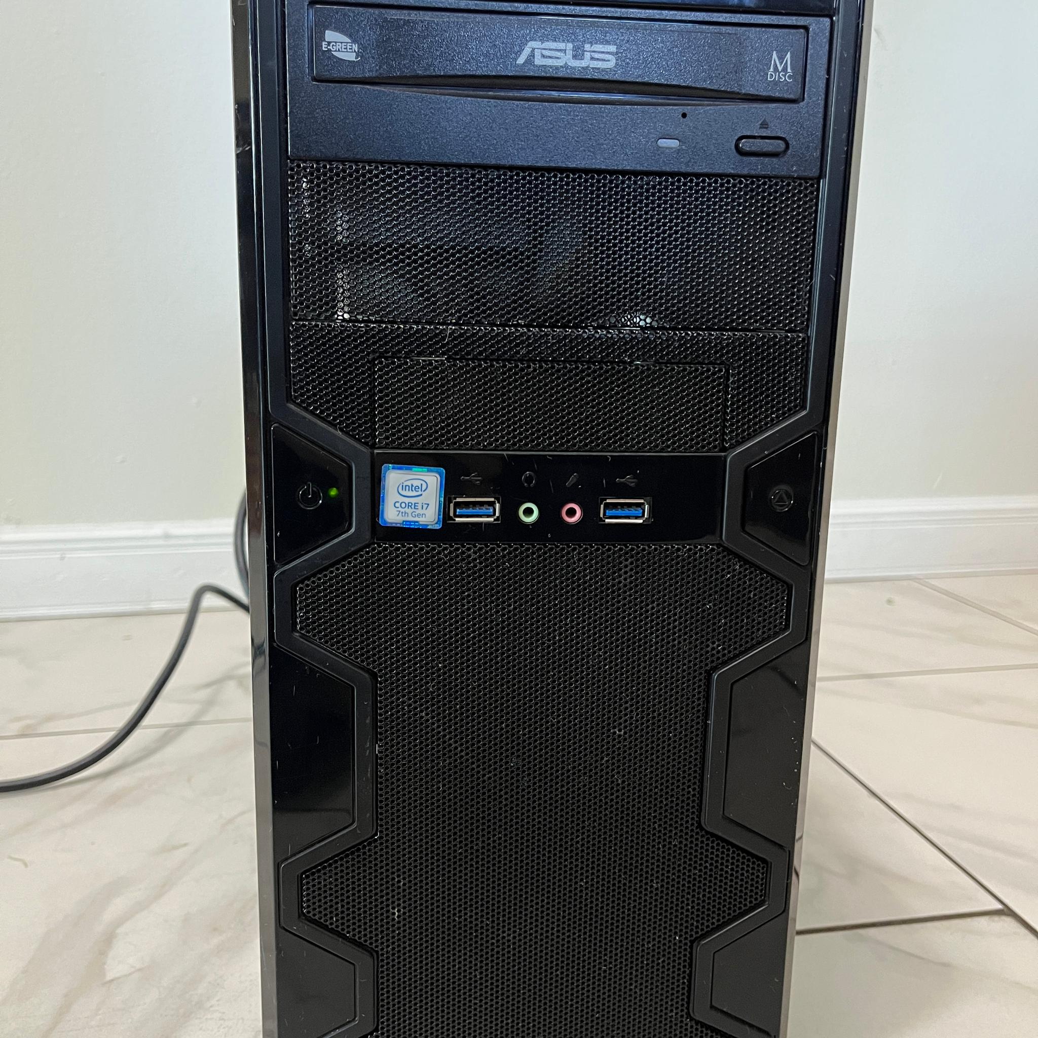 NVIDIA RTX 2060, Intel i7-7700, 16GB RAM, 2.2TB Storage - Gaming PC w/Wi-Fi, BT