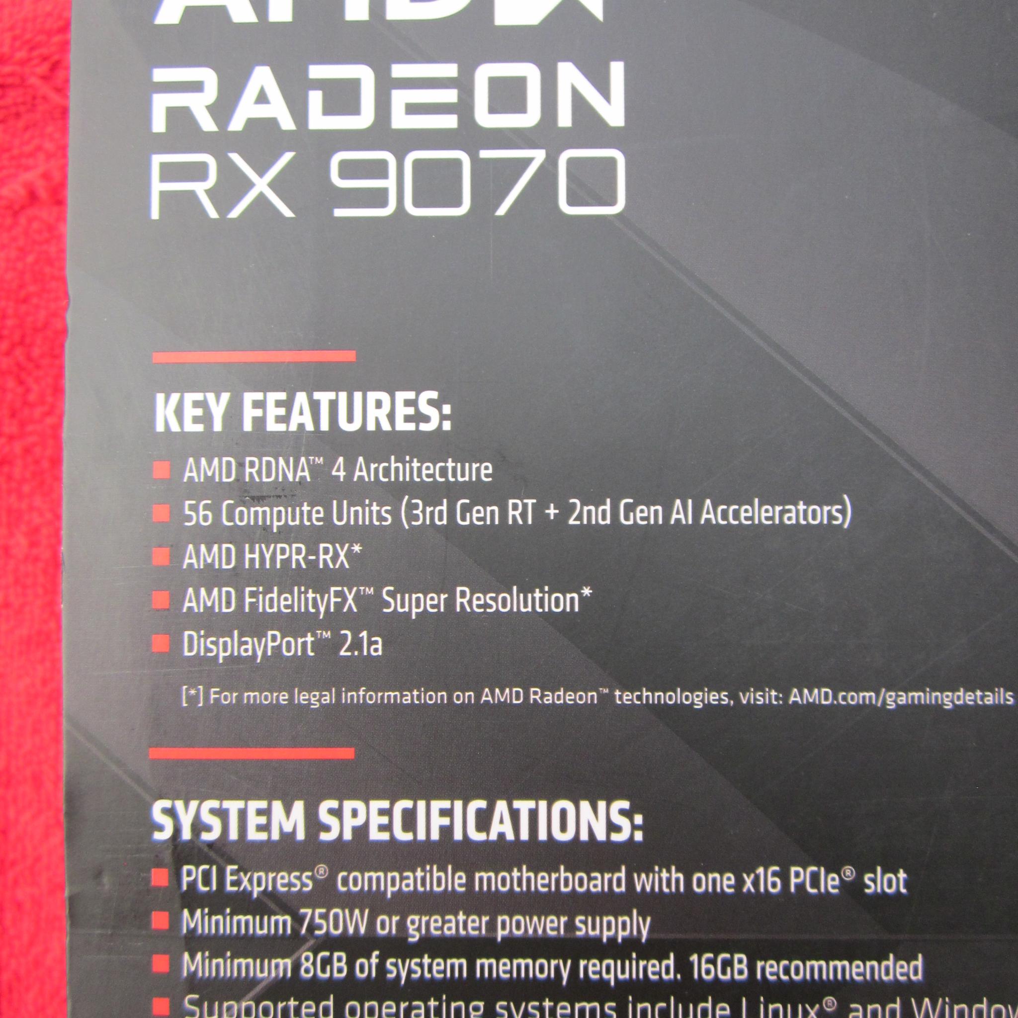 Gigabyte Radeon RX 9070 Gaming Overclocked 16Gb