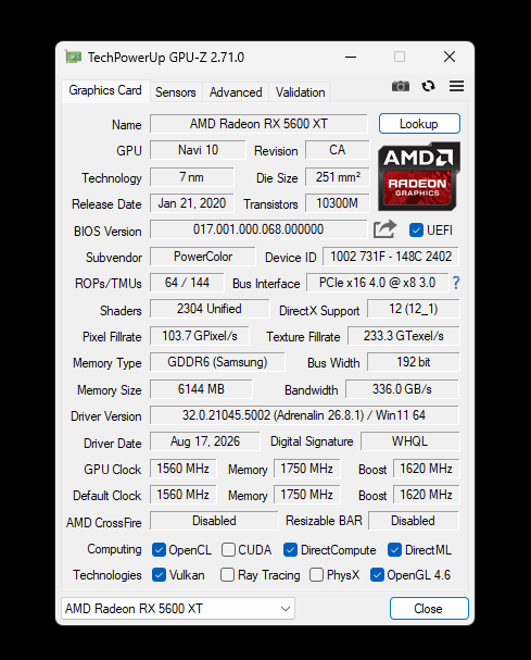 Gaming PC - Ryzen 2600X / RX 5600XT / 16GB RAM / 512GB / Wi-Fi