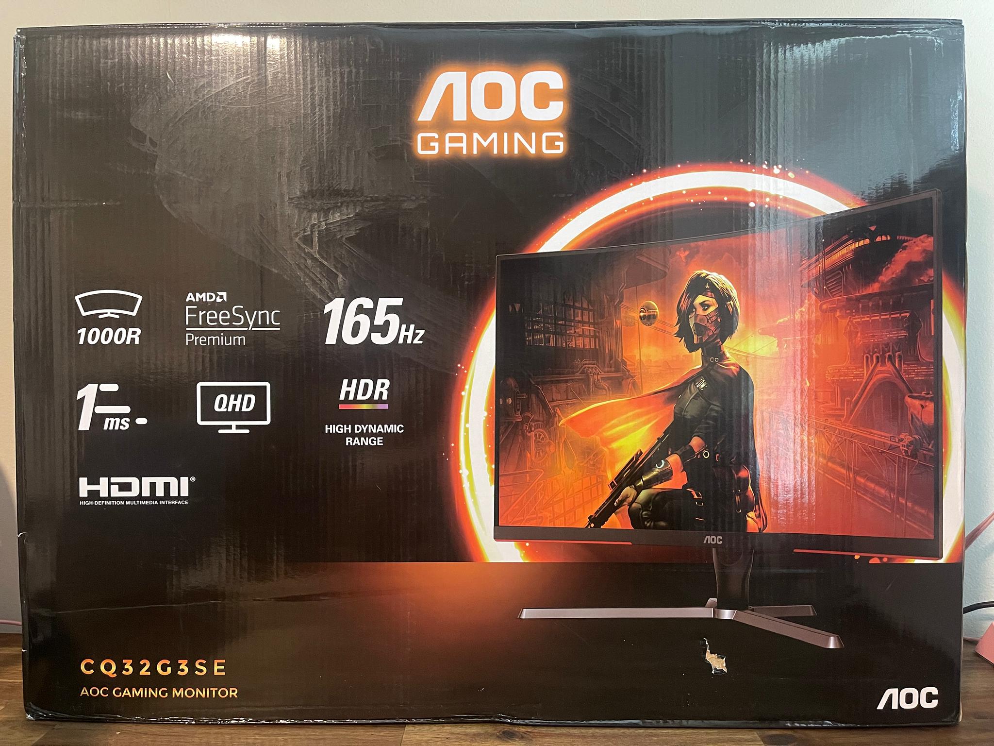 AOC - CQ32G3SE 32" 2K 165 Hz Curved FreeSync Premium Monitor - Black/Red