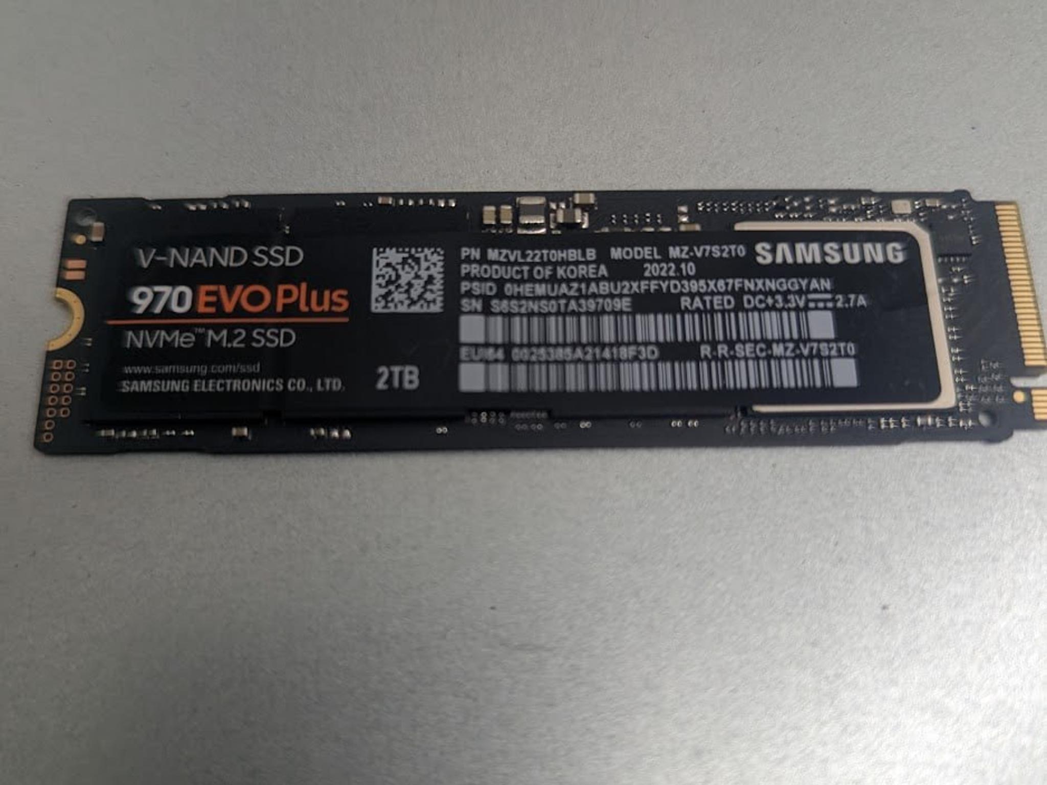 🌌 Samsung 970 EVO Plus 2TB NVMe M.2 SSD, model MZ-V7S2T0