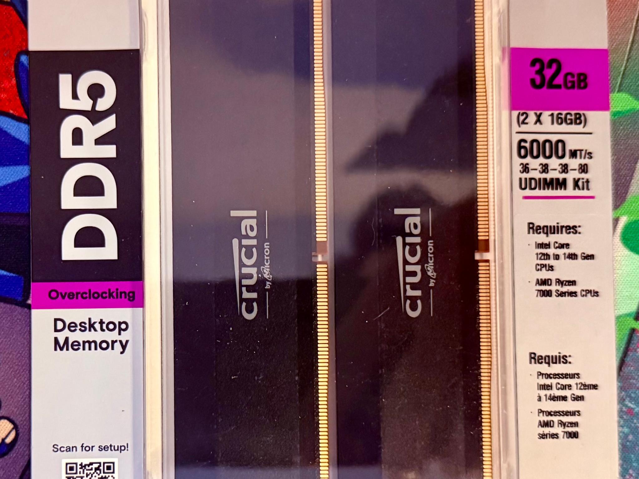 Crucial Pro Series 32GB Kit (2 x 16GB) Desktop DDR5-6000