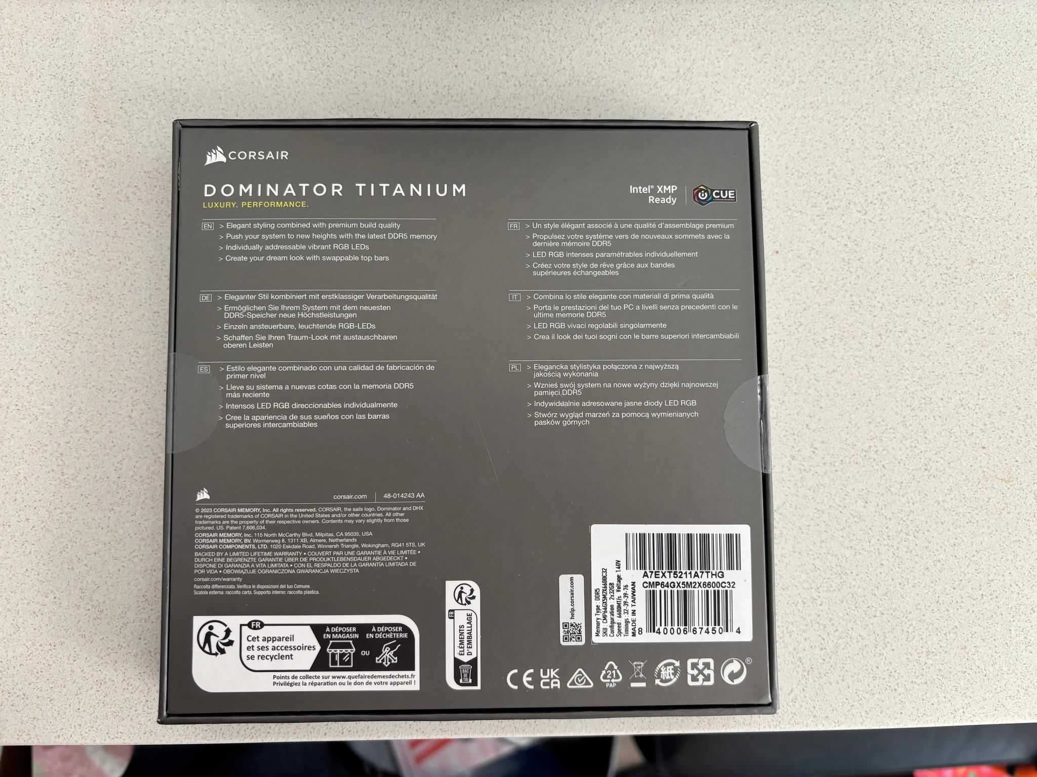 Corsair Domintor Titanium DDR5 new in box