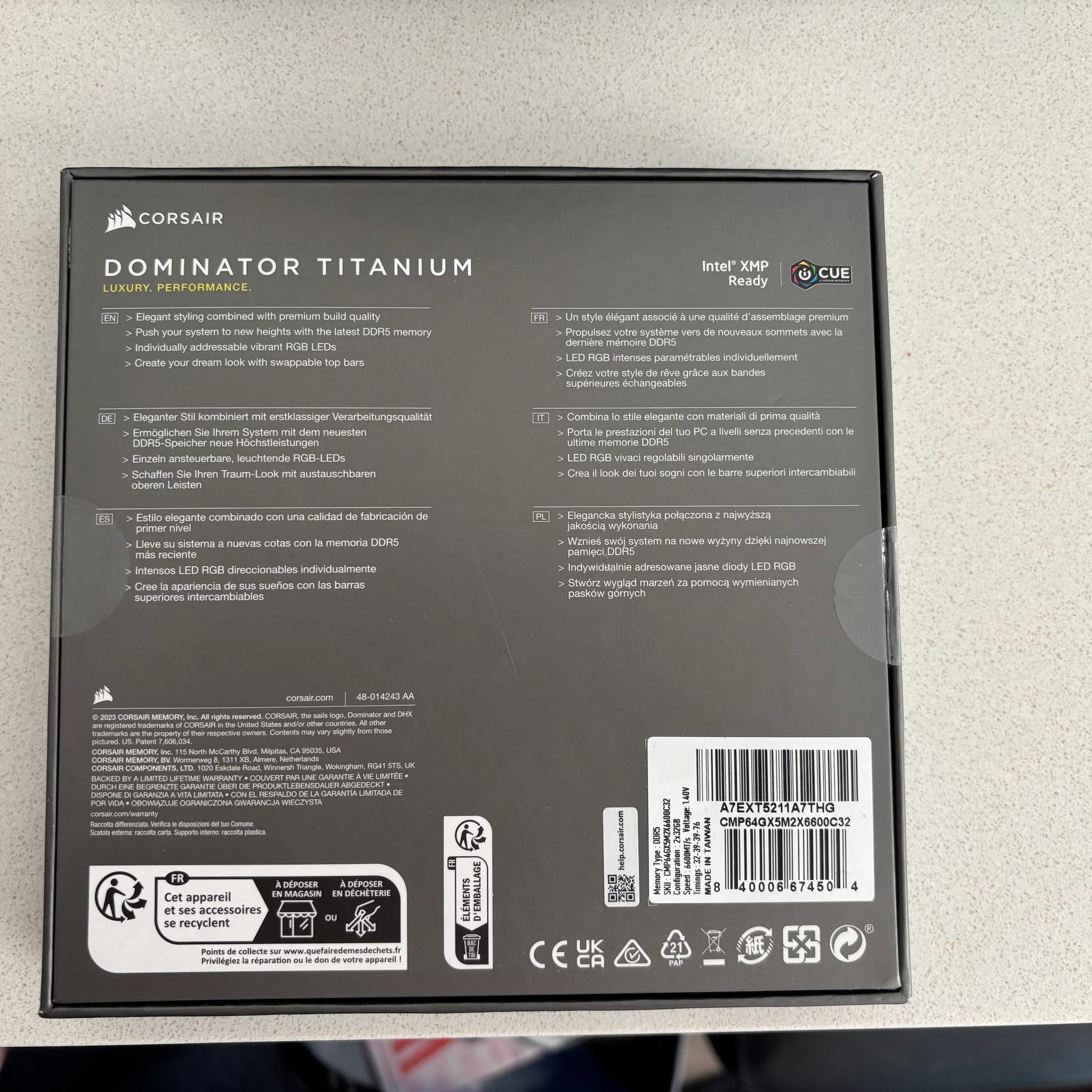 Corsair Domintor Titanium DDR5 new in box
