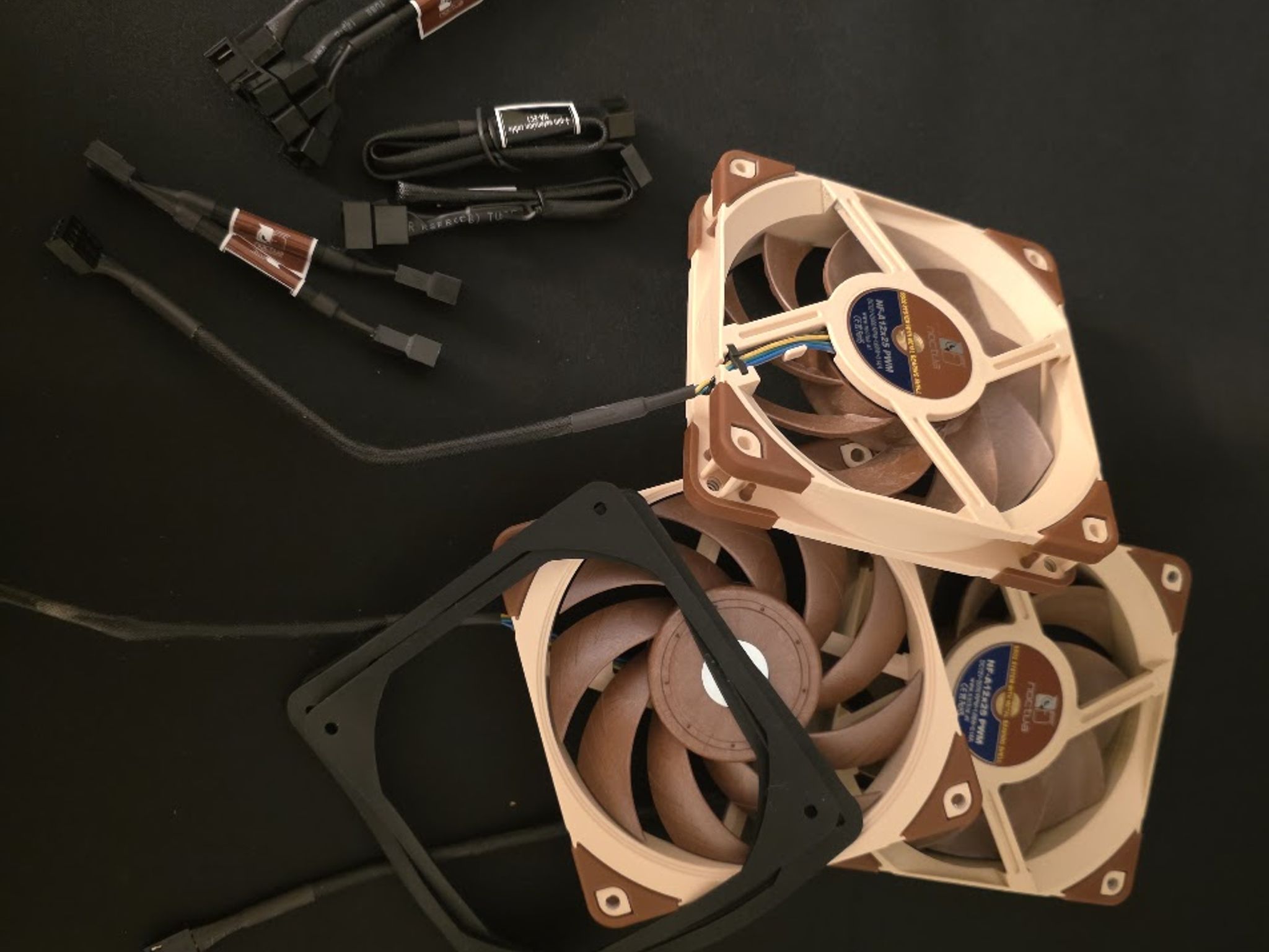 3X Noctua NF-A12x25 PWM, Premium Quiet Fan, 4-Pin (120mm, Brown)