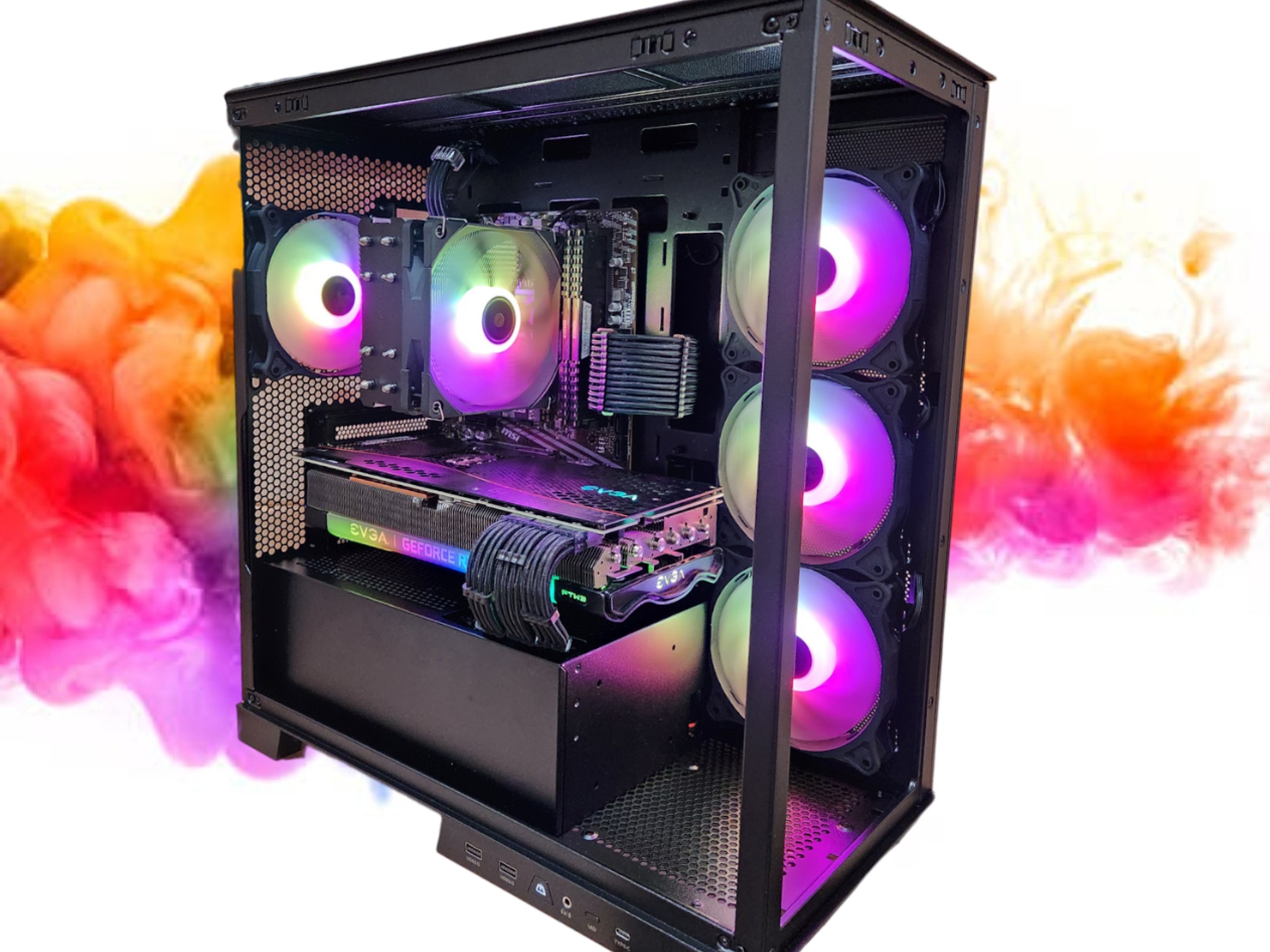 XMAS SALE: RTX 3080 + Ryzen 5600G + 32GB RAM + 1TB SSD + 5 Fans + Full RGB ( Black RGB Gaming PC )