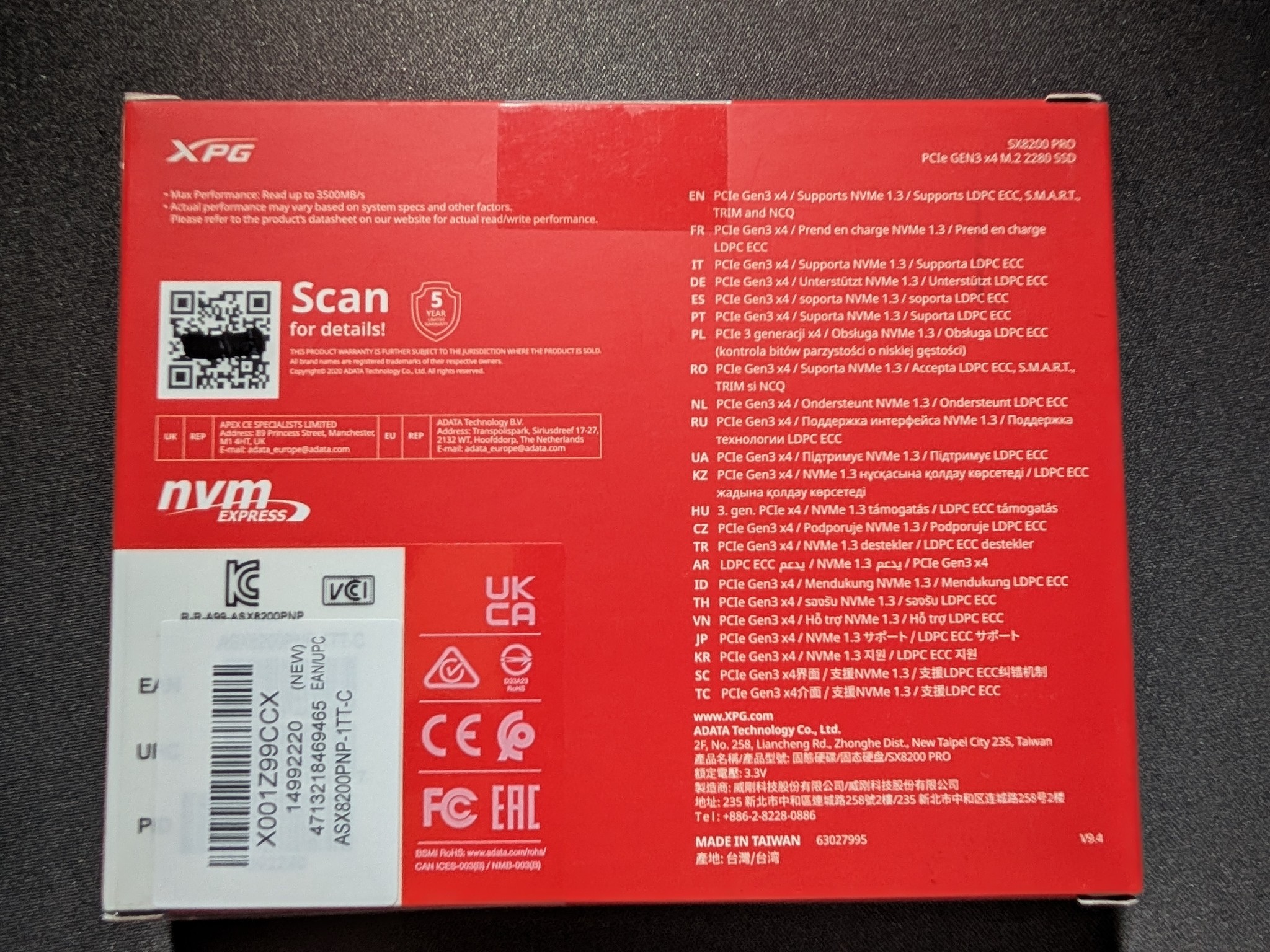 ADATA XPG SX8200 Pro 1TB M.2 NVMe SSD *BRAND NEW SEALED*