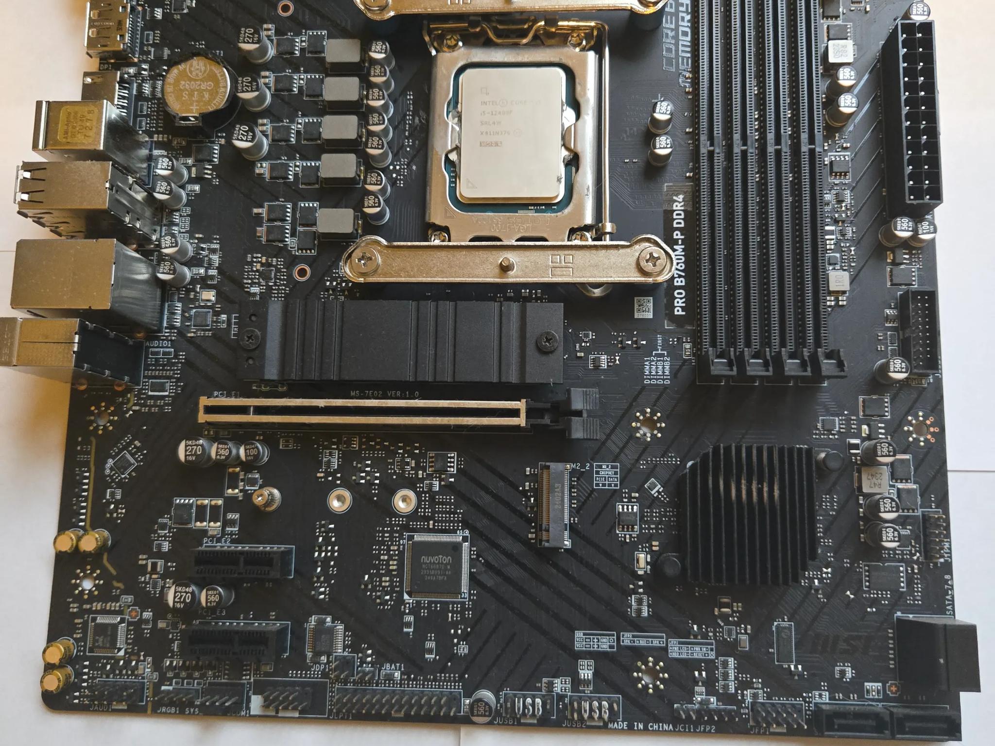 Msi B760M-P DDR4 motherboard with Intel i5 12400f