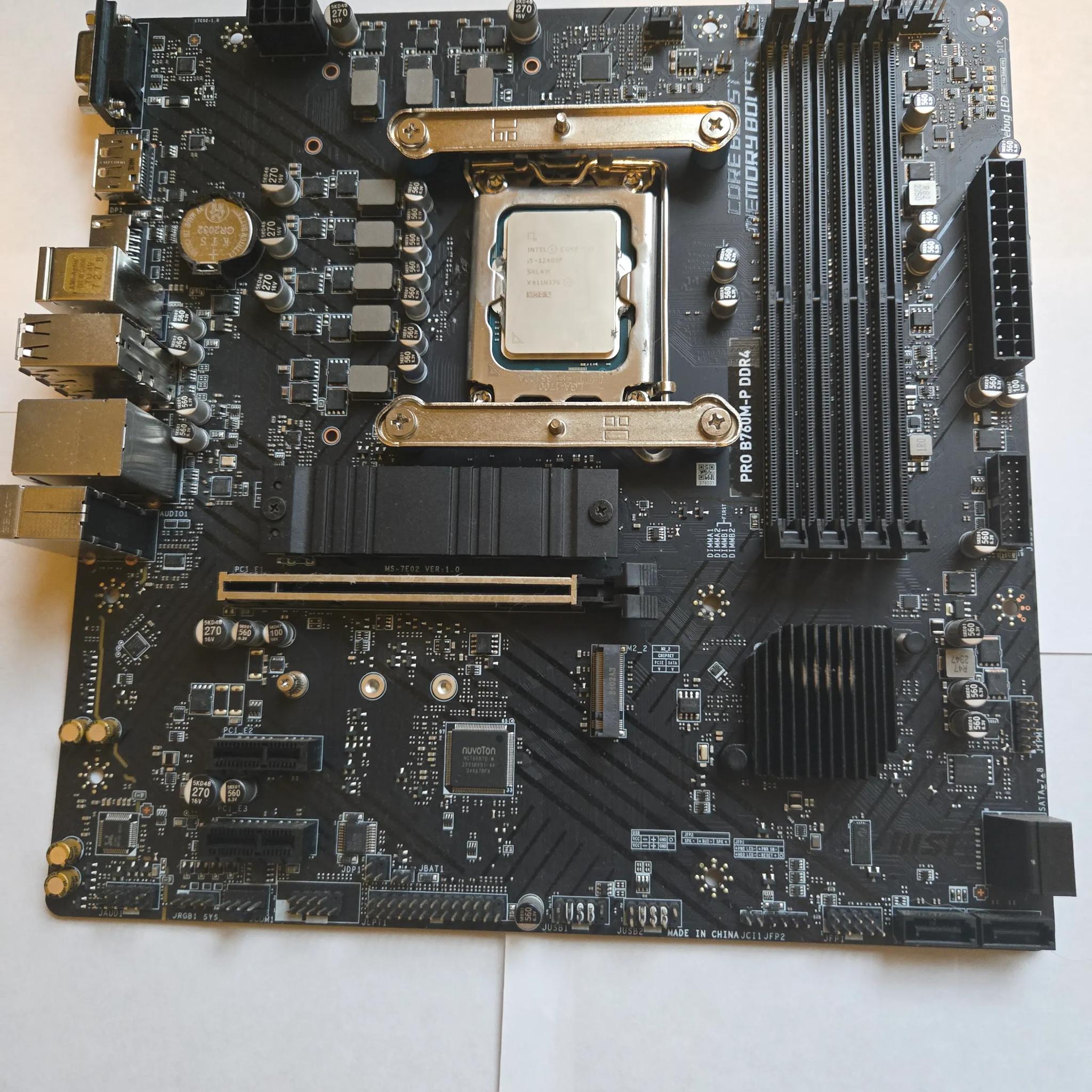 Msi B760M-P DDR4 motherboard with Intel i5 12400f