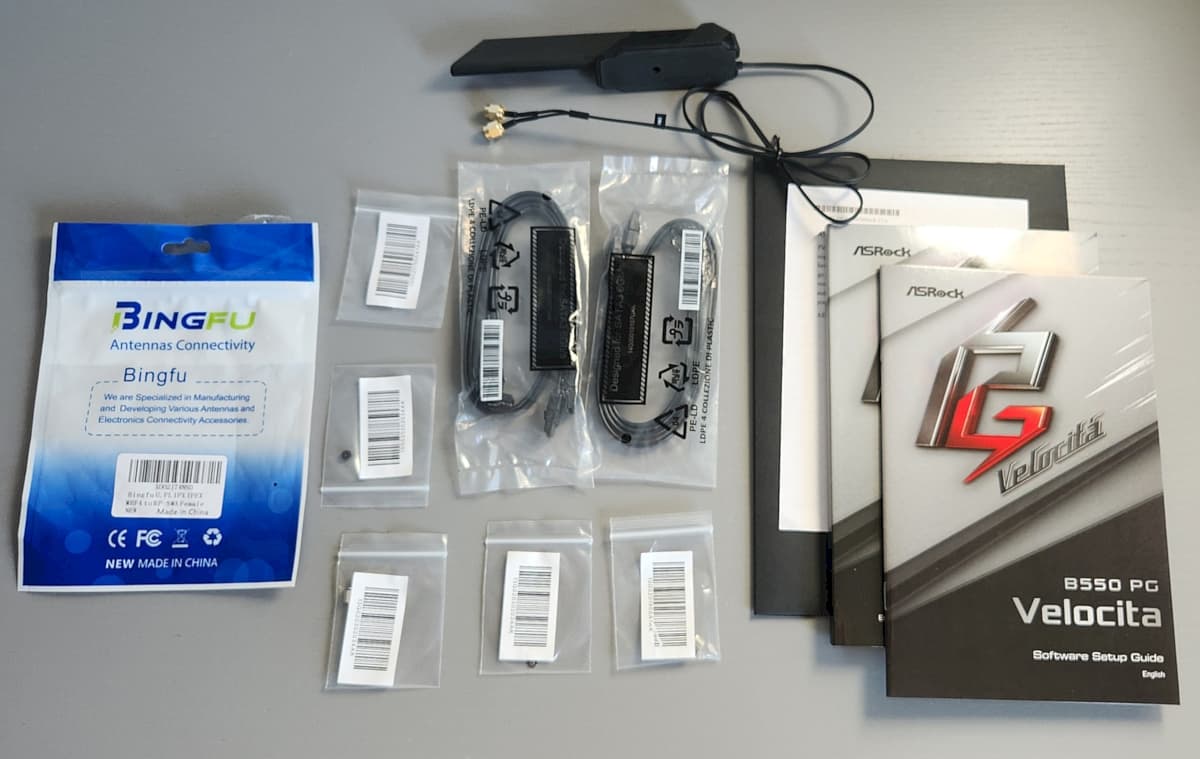 ASrock B550 PG Velocita + Intel AX210 Wifi 6E card + Asus Wifi 6E antenna