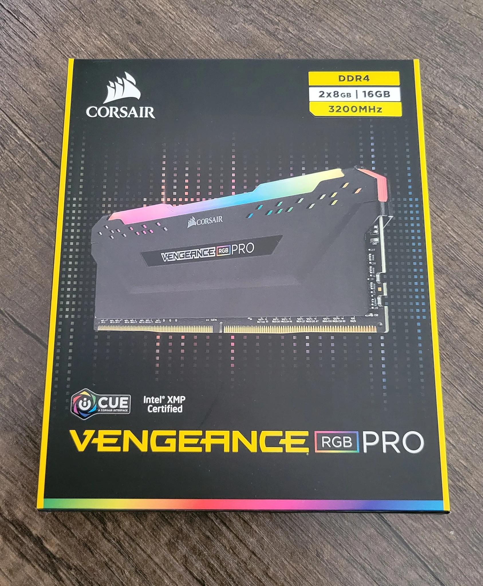 Corsair vengeance RGB Pro 16GB (2 x 8GB)  DDR4 3200 (PC4 25600) CAS latency 16, PC425600