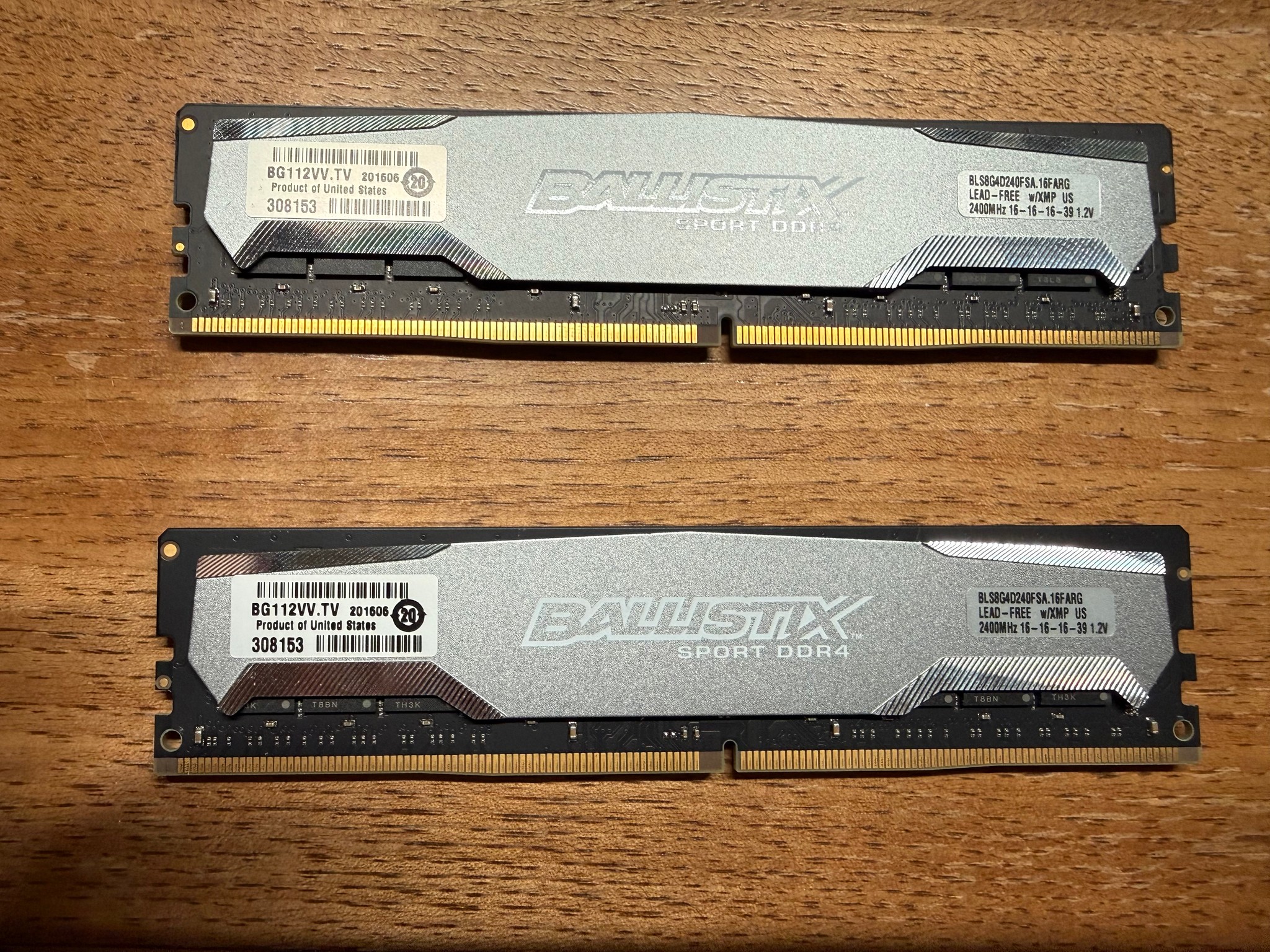 Crucial Ballistix Sport DDR4 16GB Kit 2x8GB 2400MHz w/XMP 1.2V 16-16-16-39