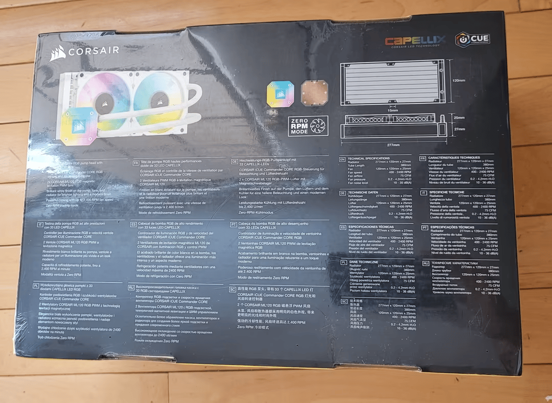 New Sealed White CORSAIR H100i ELITE CAPELLIX, 240mm Radiator, Liquid CPU Cooler