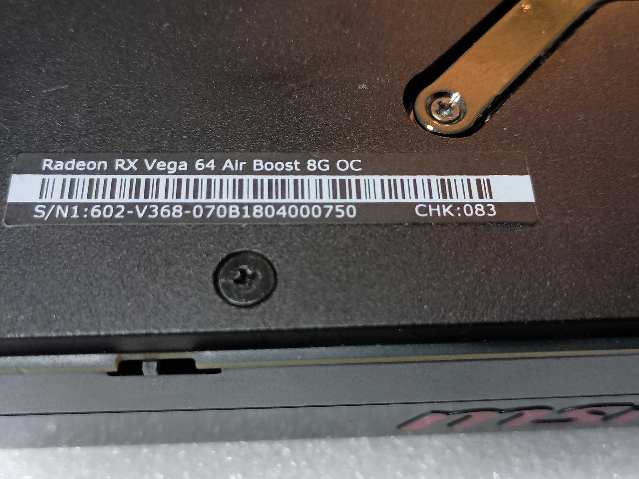 MSI AIR BOOST OC Radeon RX VEGA 64 8GB