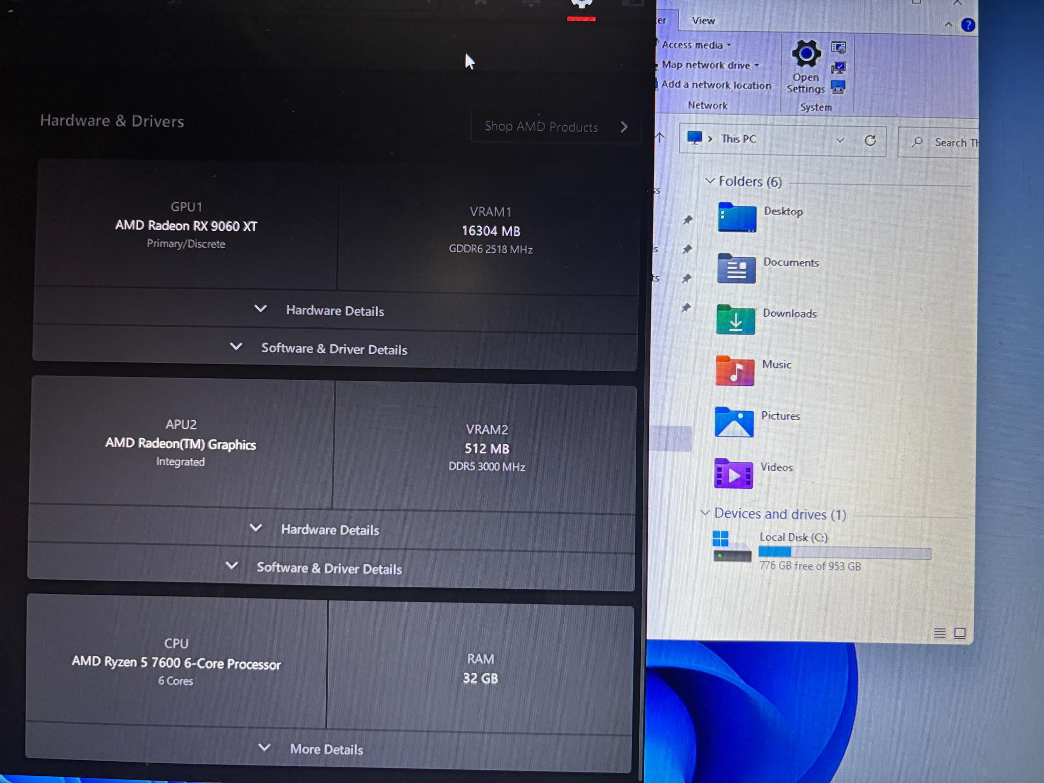 Gaming PC Ryzen 5 7600 RX 9060 XT 16GB 32GB DDR5