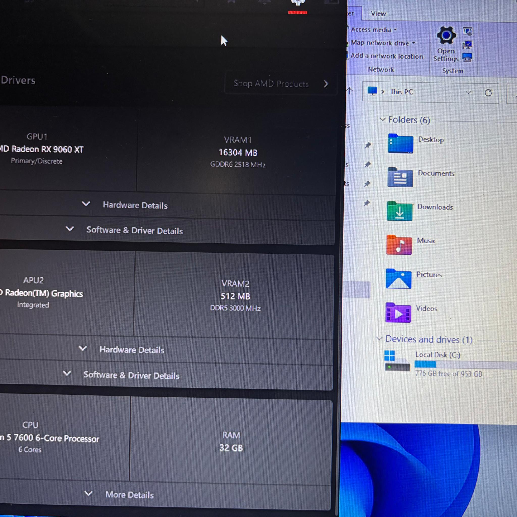 Gaming PC Ryzen 5 7600 RX 9060 XT 16GB 32GB DDR5