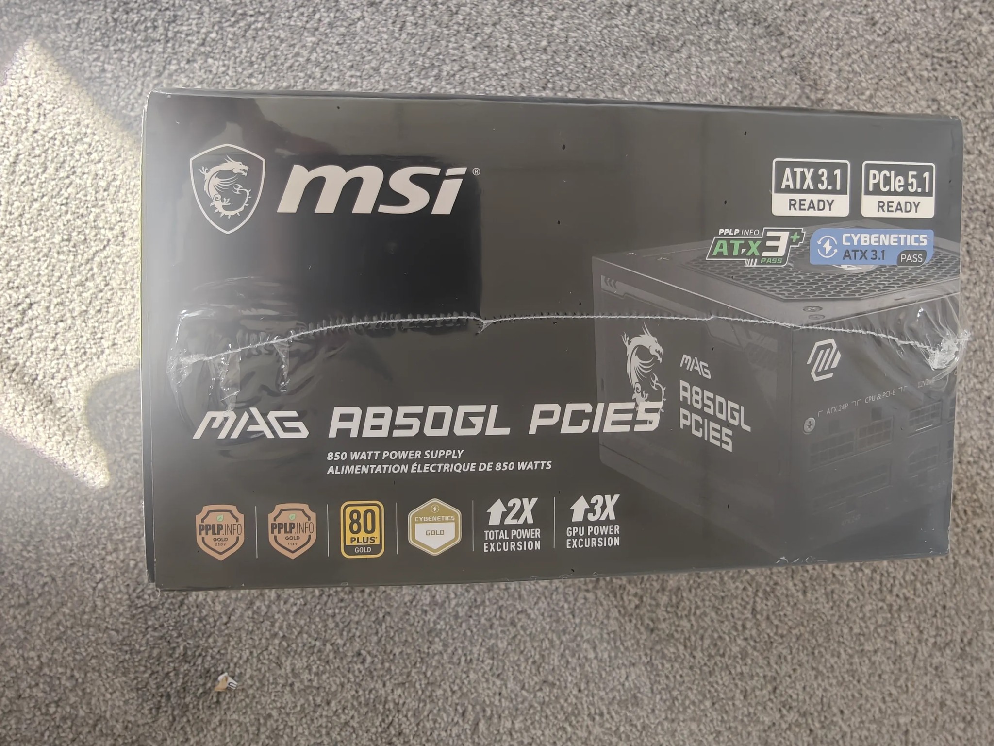 MSI - MAG A850GL PCIE5 850W ATX 3.1 &PCIe 5.1 Fully Modular 80 Plus Gold PSU