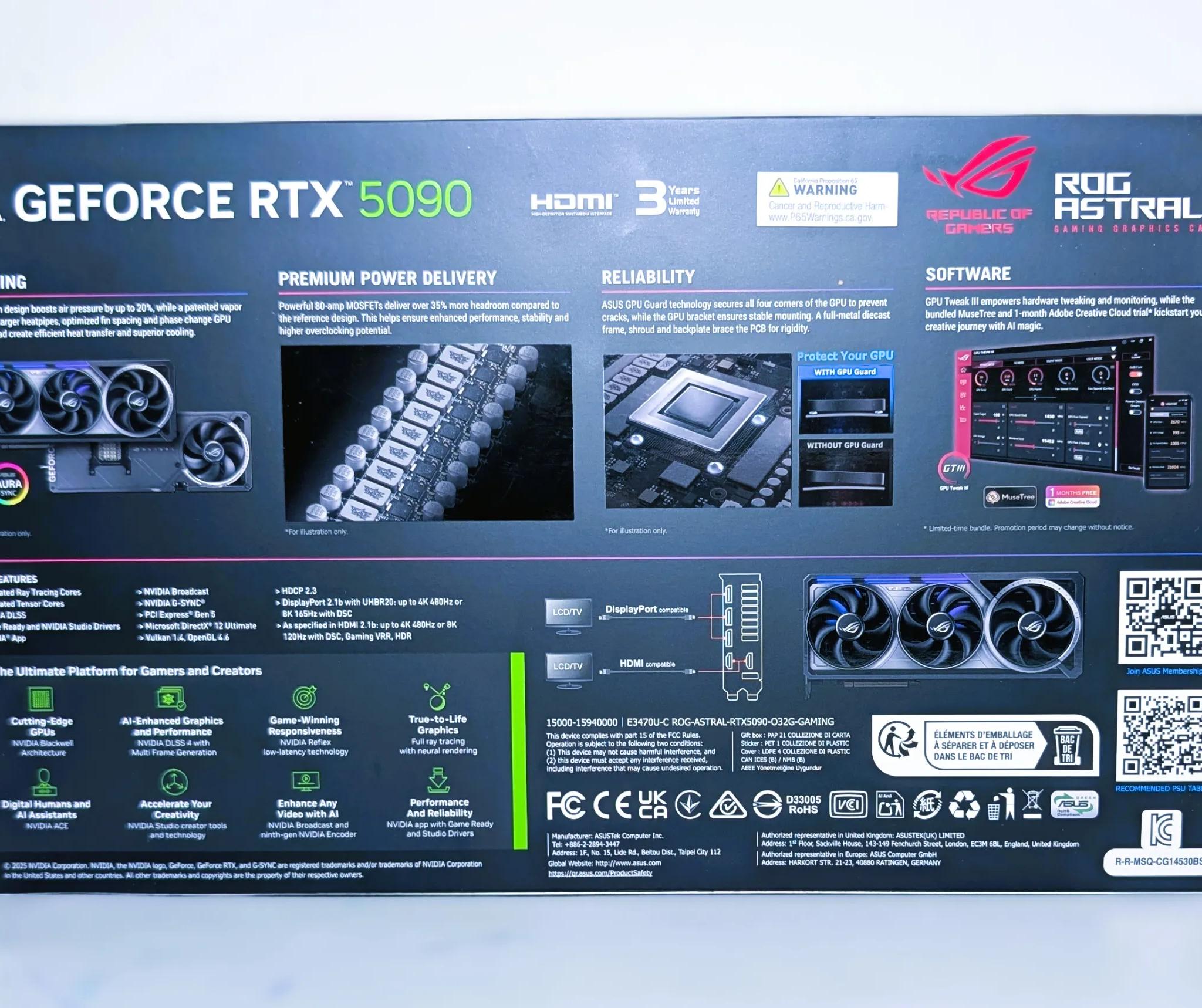 ASUS ROG Astral GeForce RTX 5090 32GB GDDR7 Graphics Card BRAND NEW