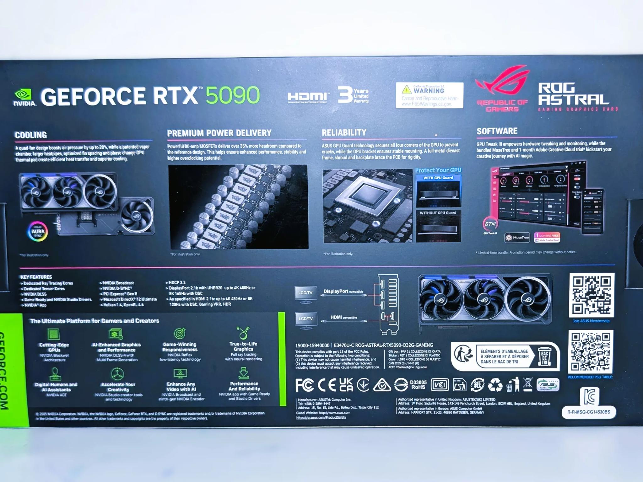 ASUS ROG Astral GeForce RTX 5090 32GB GDDR7 Graphics Card BRAND NEW