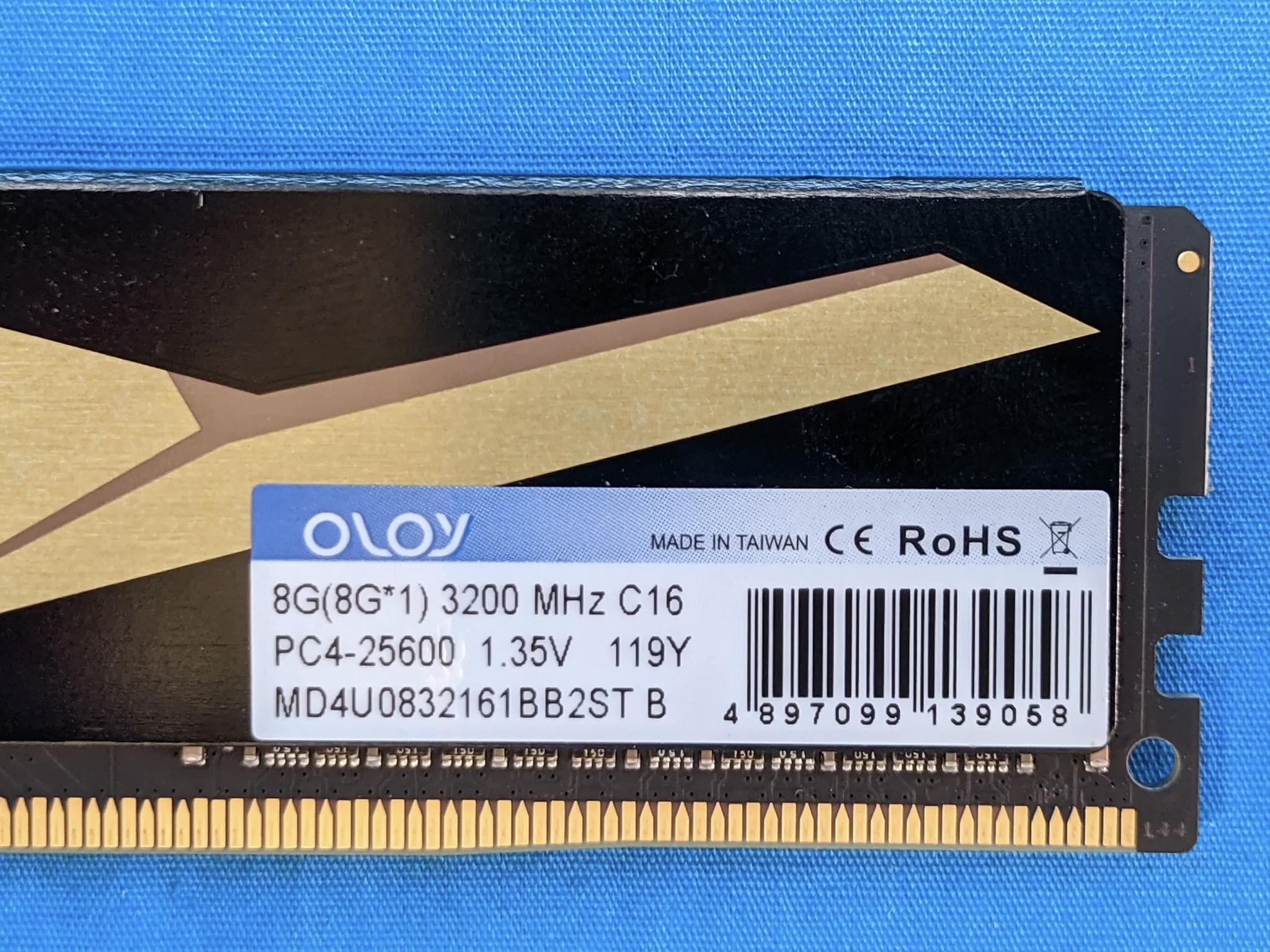 OLOy B-21 Raider 16GB (2x8GB) DDR4 3200MHz PC4-25600 C16 1.35V Desktop RAM