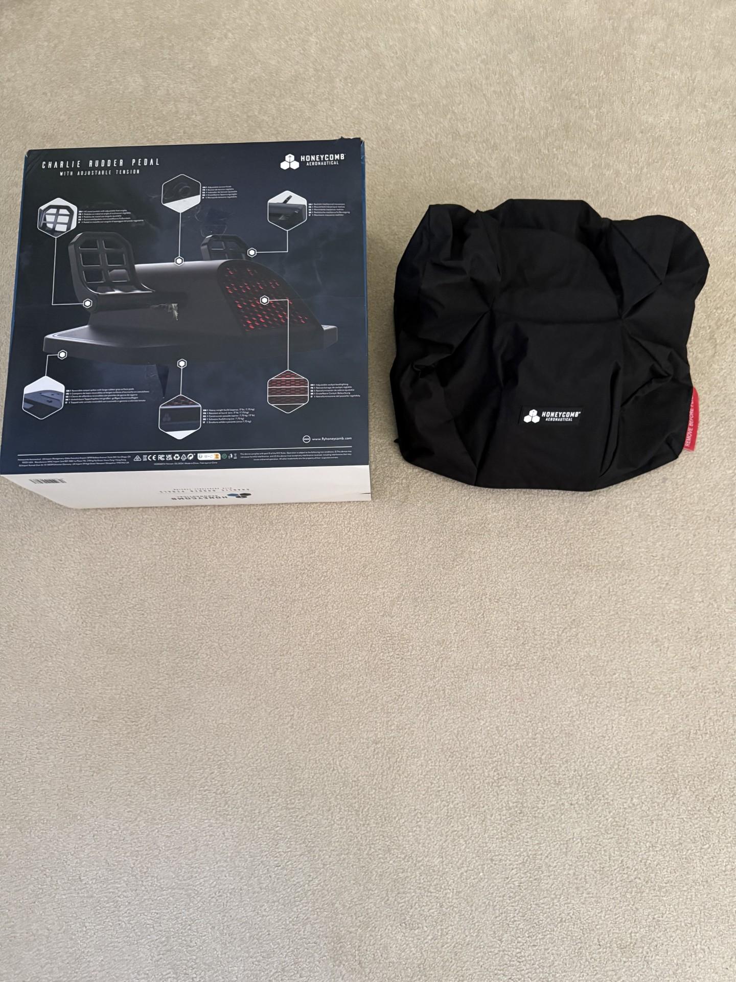 Excellent Condition Honeycomb Charlie Rudder Pedals with Original Box, Manual, and Dust Cover
