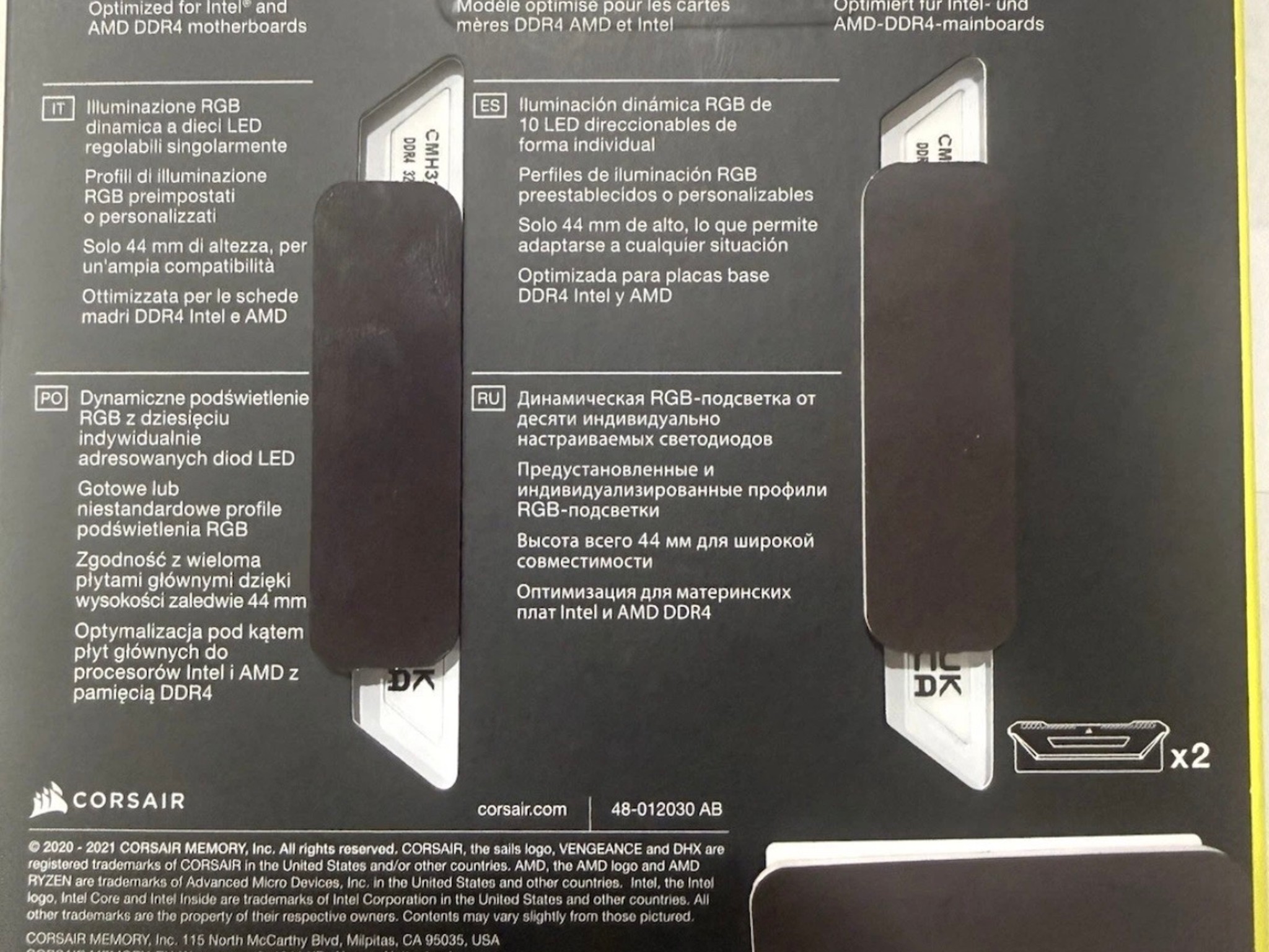 *BNIB* Corsair Vengeance RGB PRO SL 32GB (2x16GB) DDR4 3600MHz C18 UDIMM Desktop Memory White