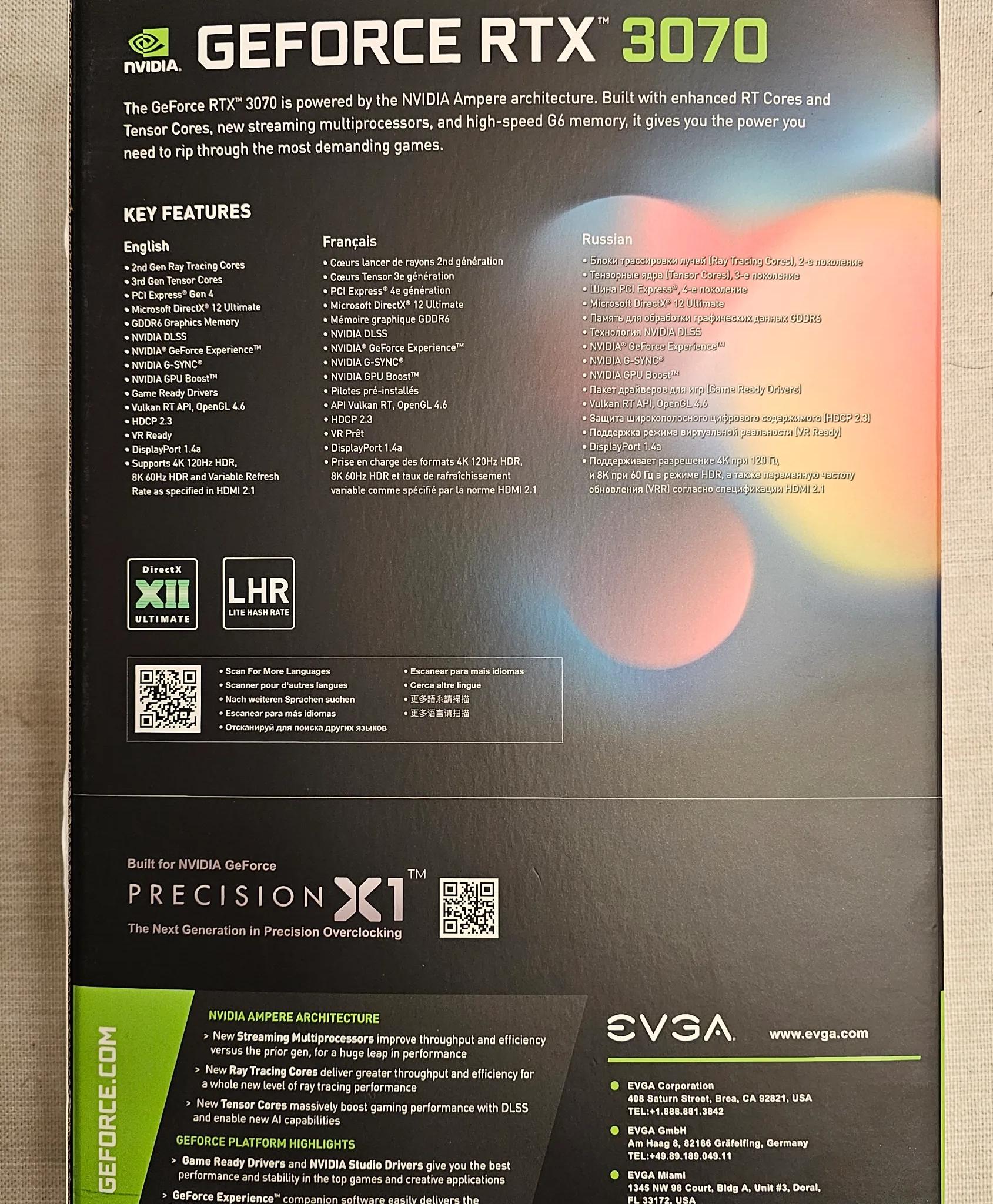 EVGA 3070 XC3 Ultra w/Box