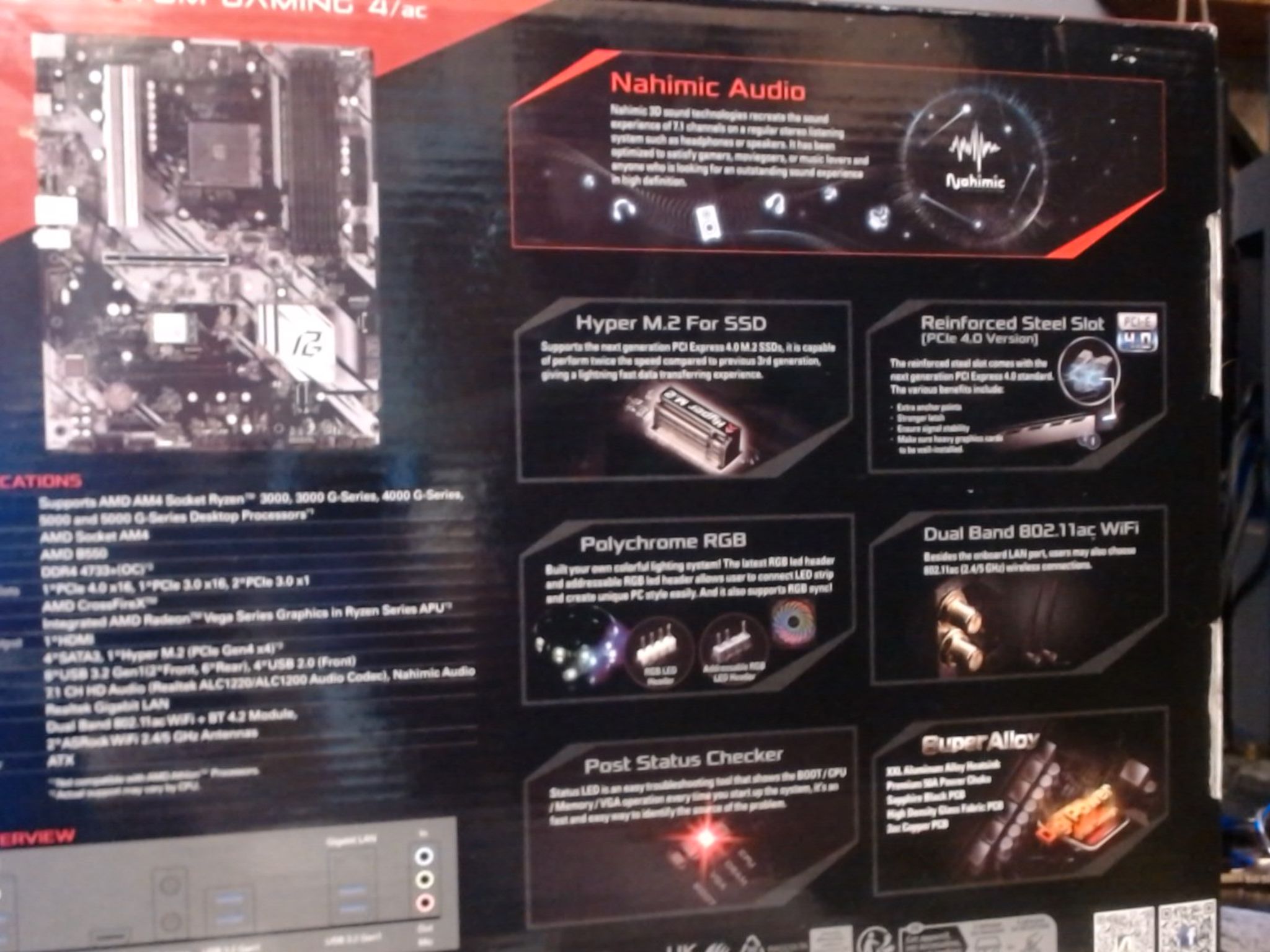 ASRock B550 Phantom Gaming 4/AC SUPPORTS DDR4 AM4 NIB Factory Sealed